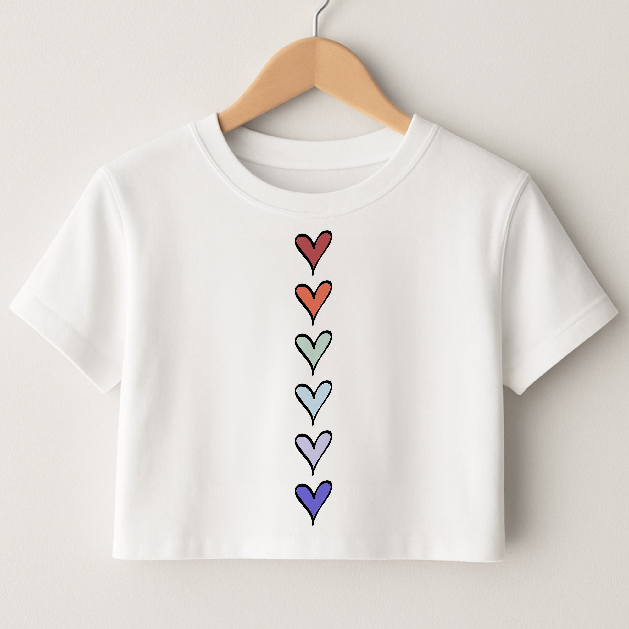 Love Heart Line Crop Top