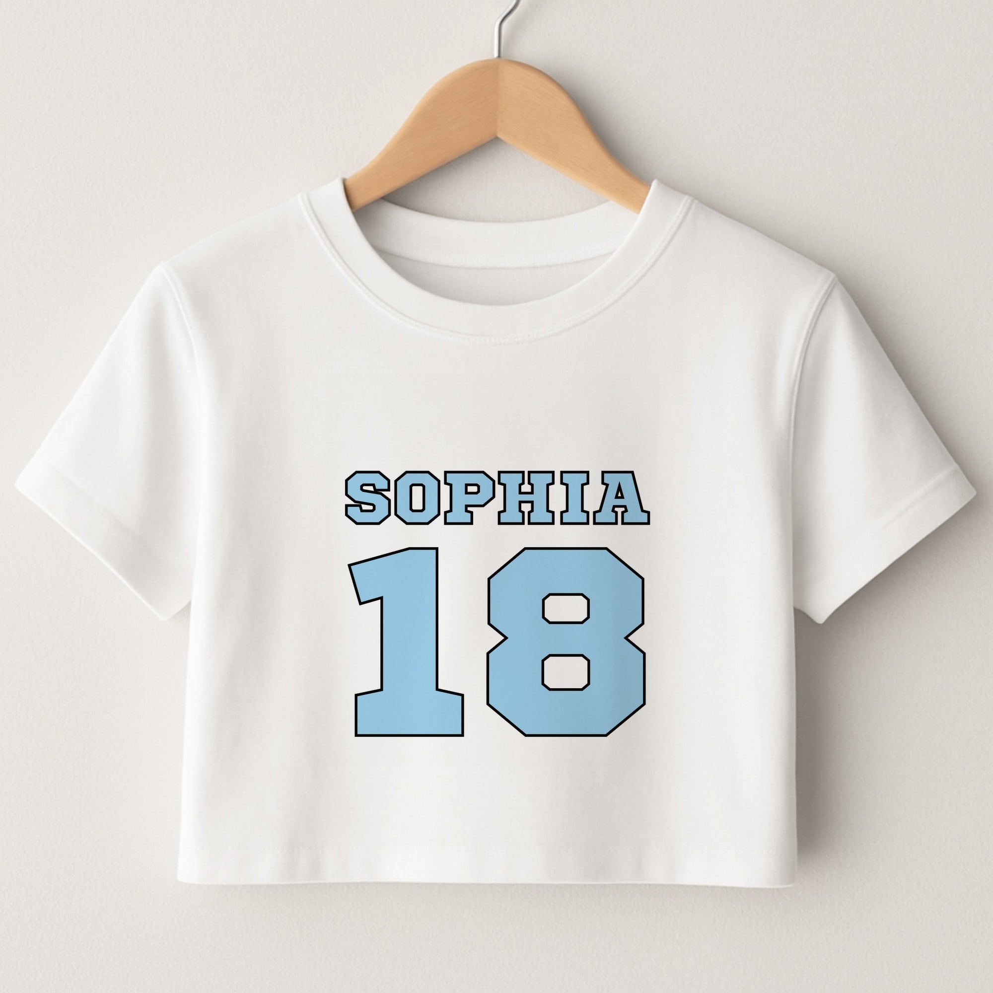 Light Blue - Personalised Football Crop Top