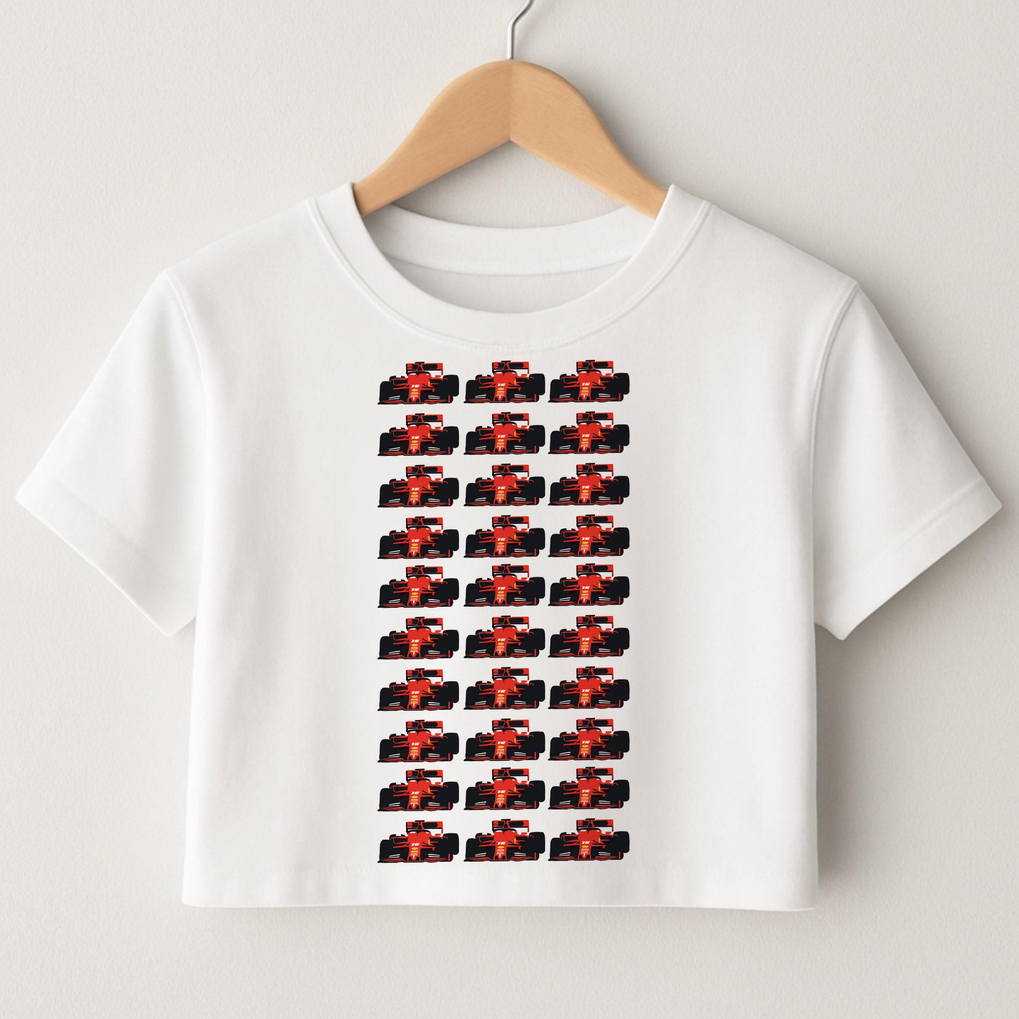 F1 Car Collage Crop Top