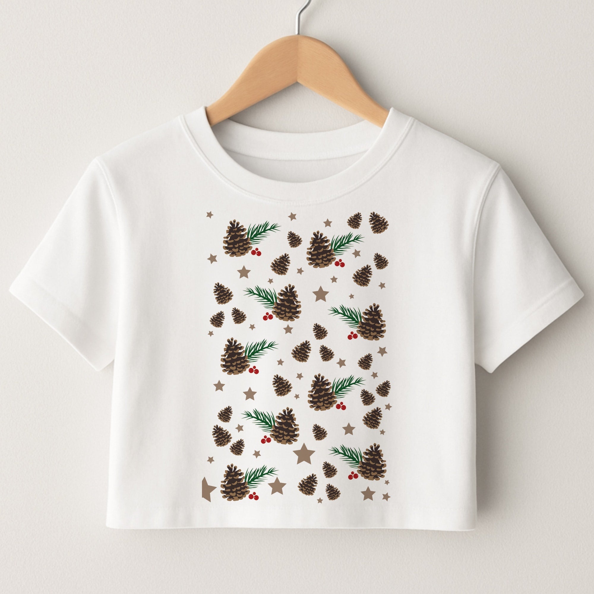 Acorn - Christmas Patterns Crop Top