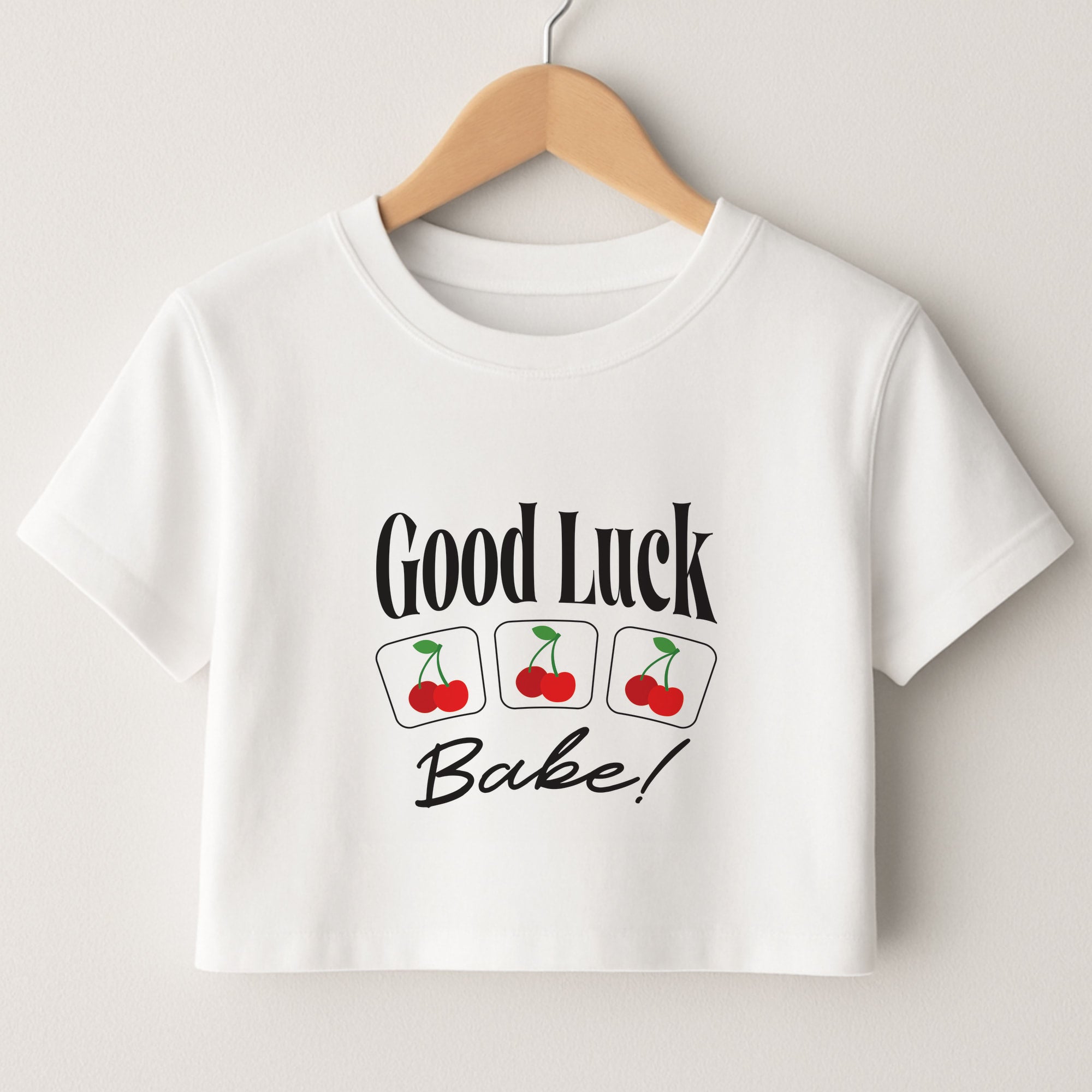 Good Luck Babe Cherries Crop Top