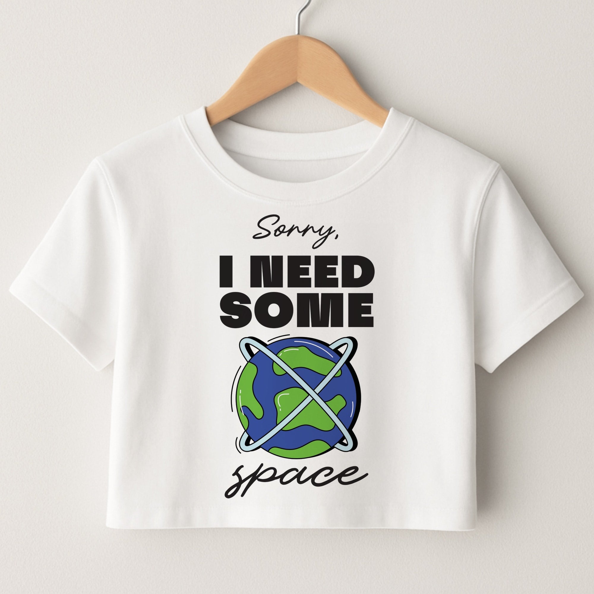 Cartoon I Need Some Space Crop Top