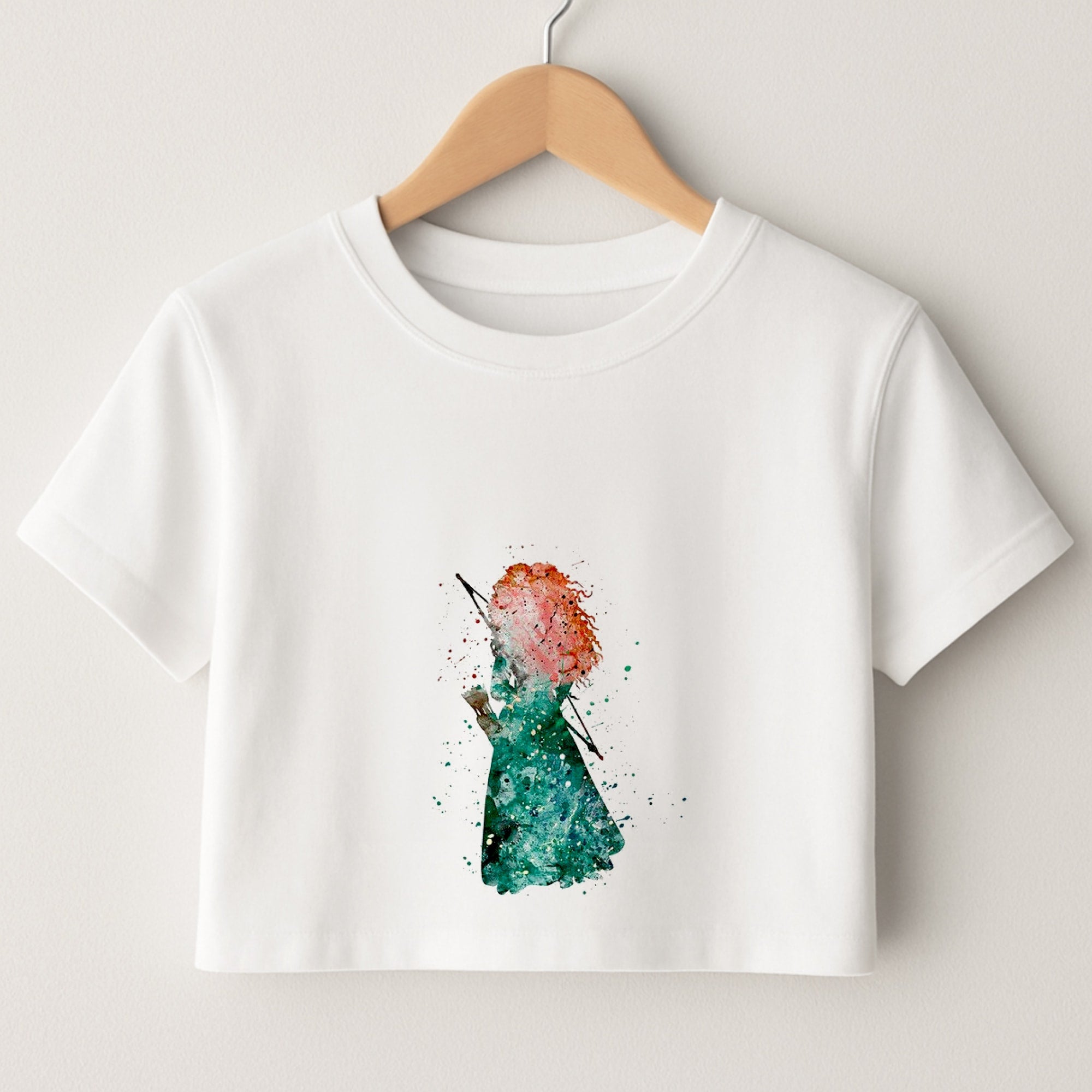 Watercolour Princess Merida Brave Fairytale Crop Top