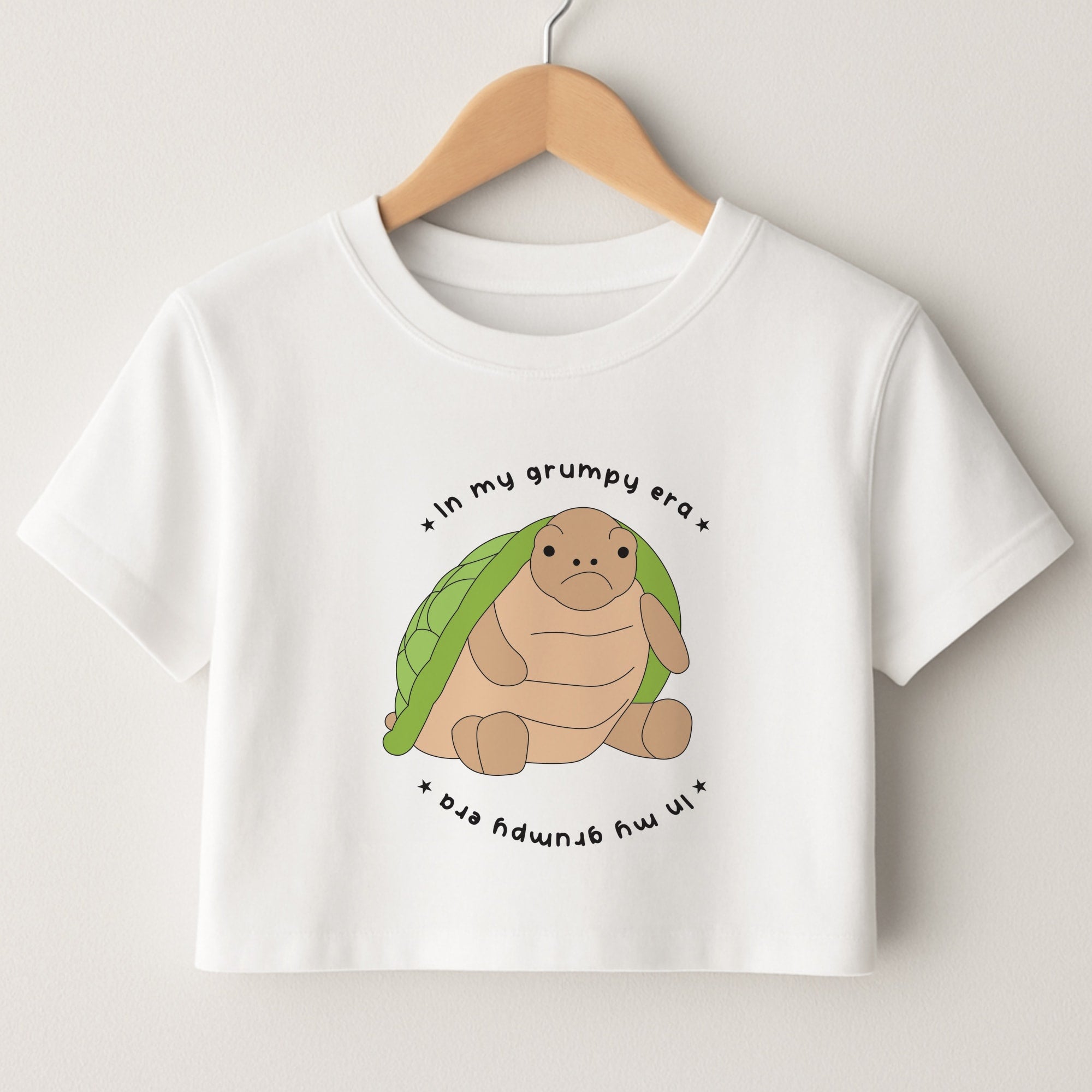 Grumpy Era Turtle Crop Top