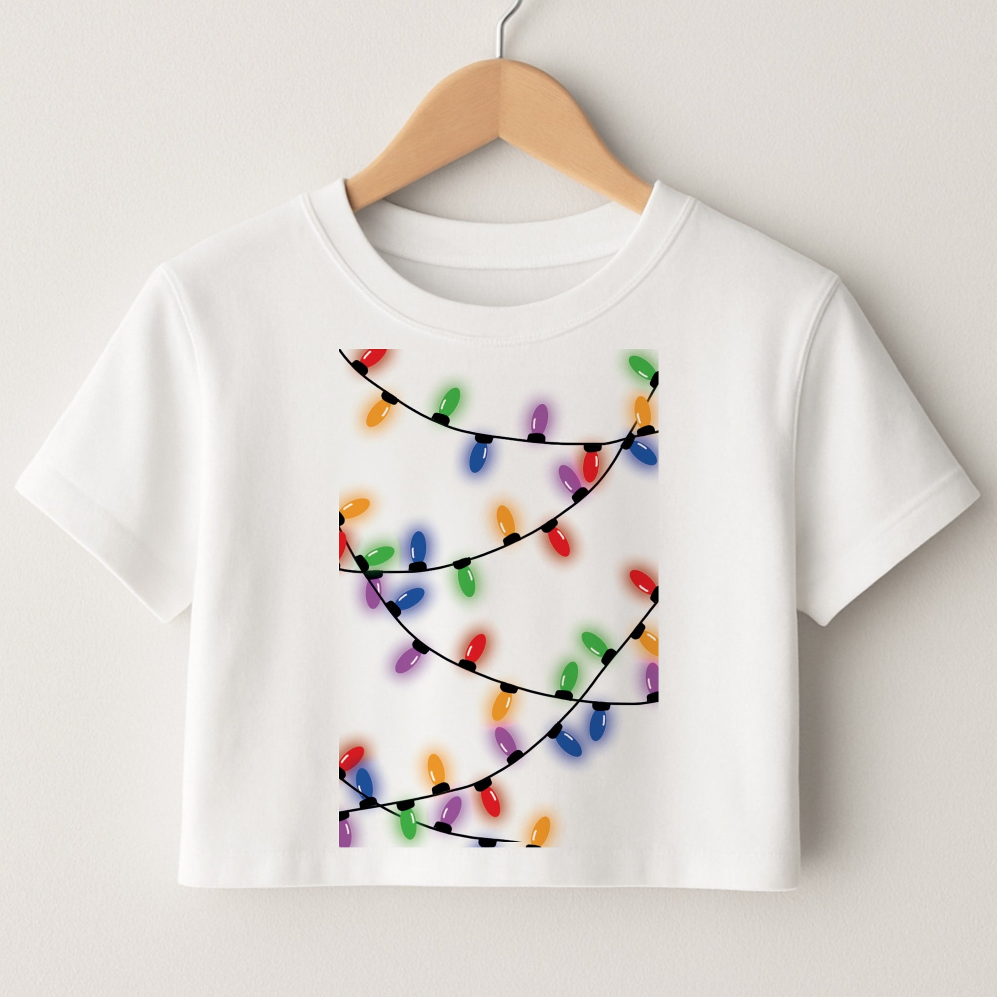 Rainbow Lights - Christmas Patterns Crop Top