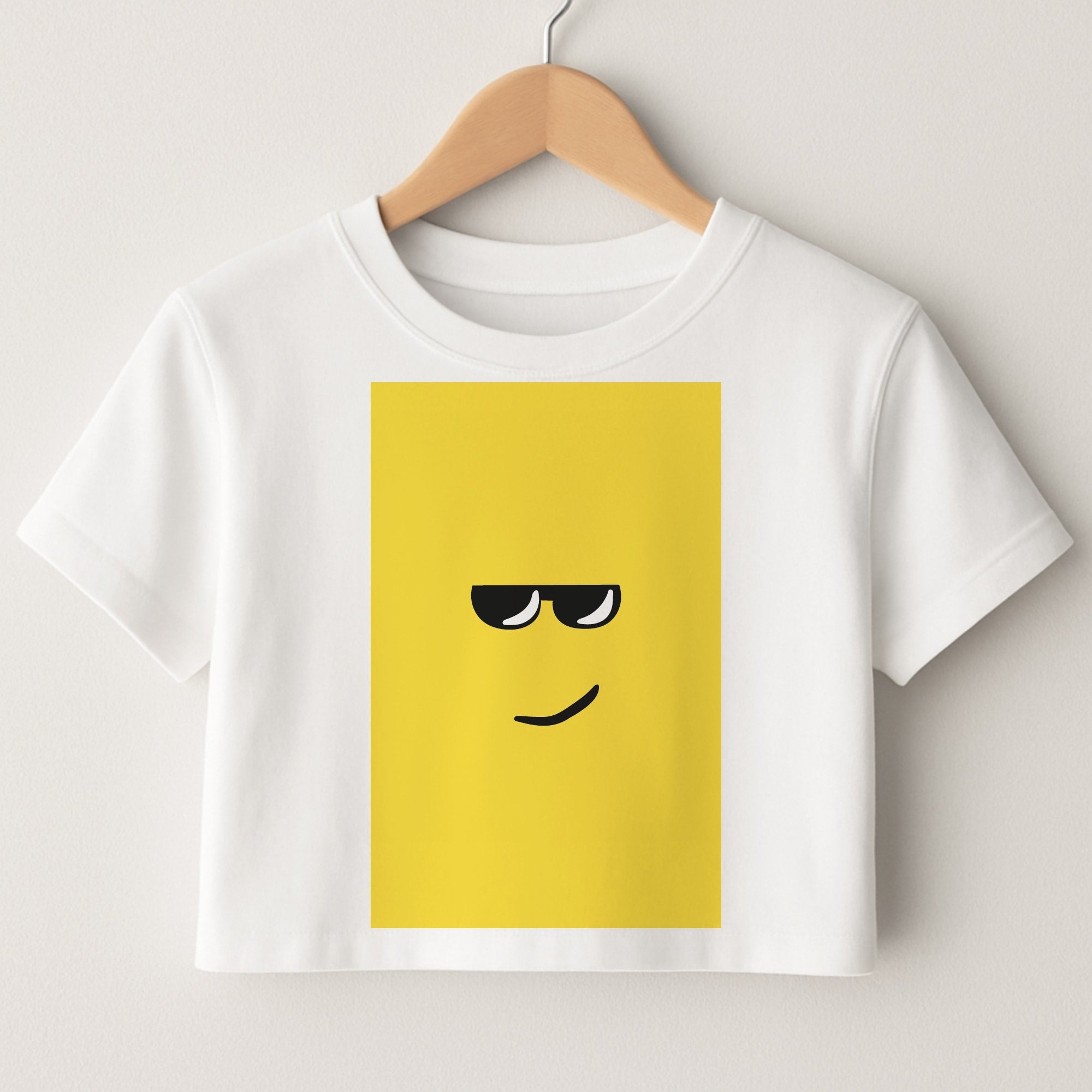 Yellow Face Shades Crop Top
