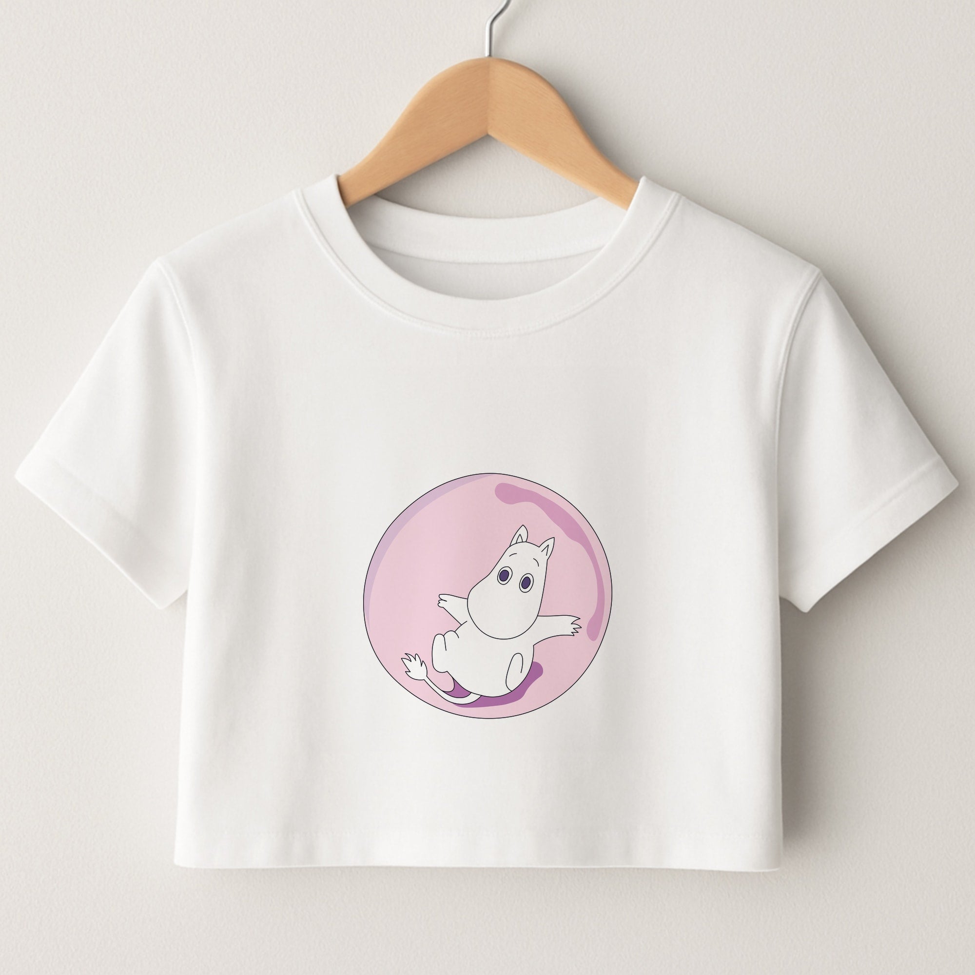 Moomin In A Pink Bubble  Crop Top