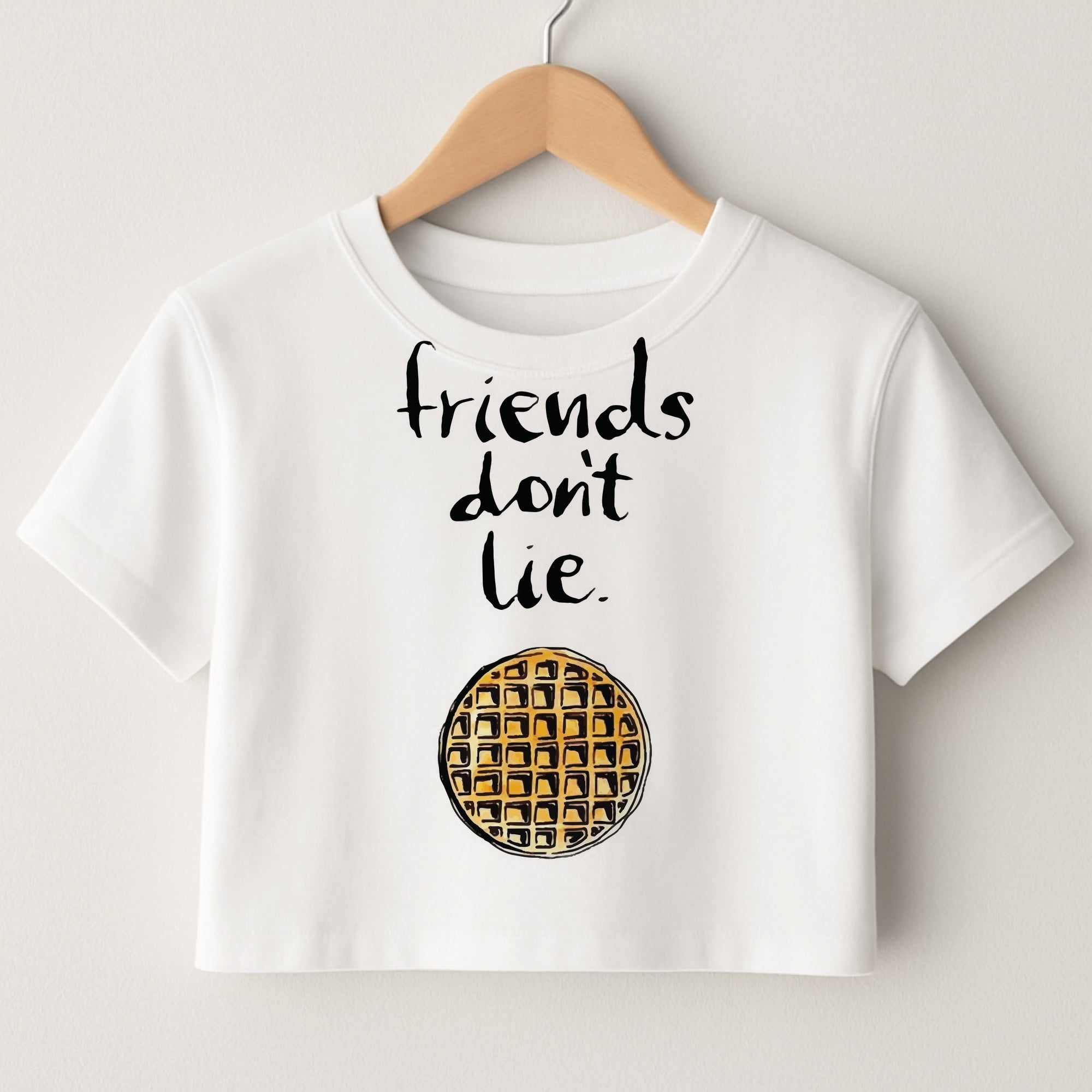 Friends Don't Lie Waffle Crop Top