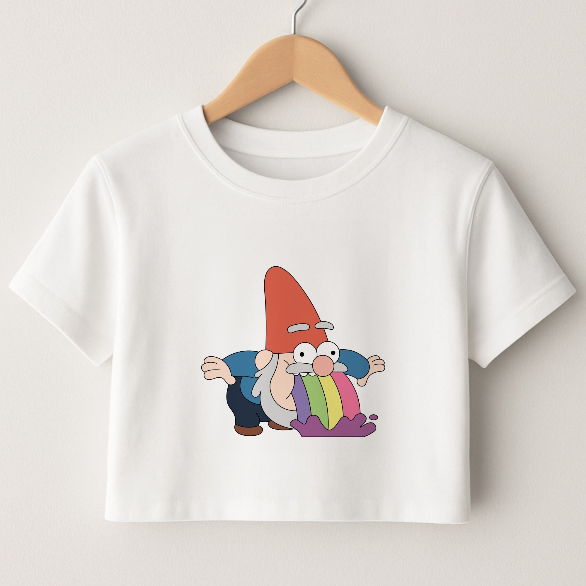 Garden Gnome Rainbow Crop Top