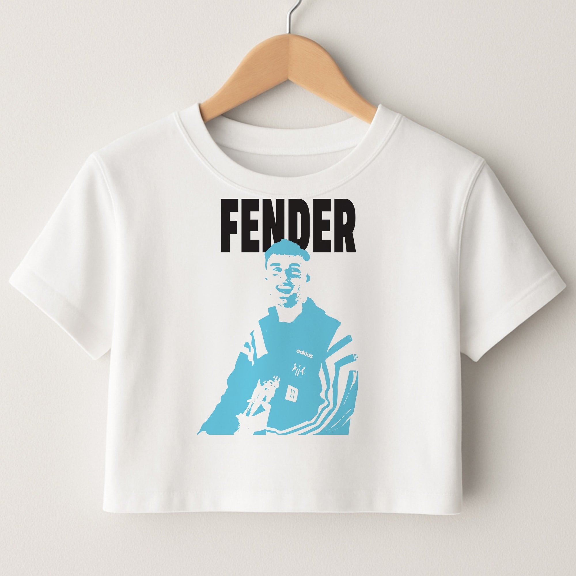 Fender Silhouette Blue Crop Top