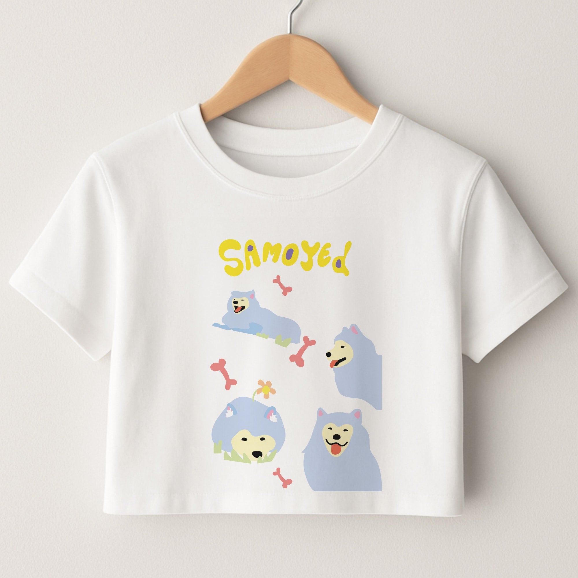 Samoyed - Dog Patterns Crop Top