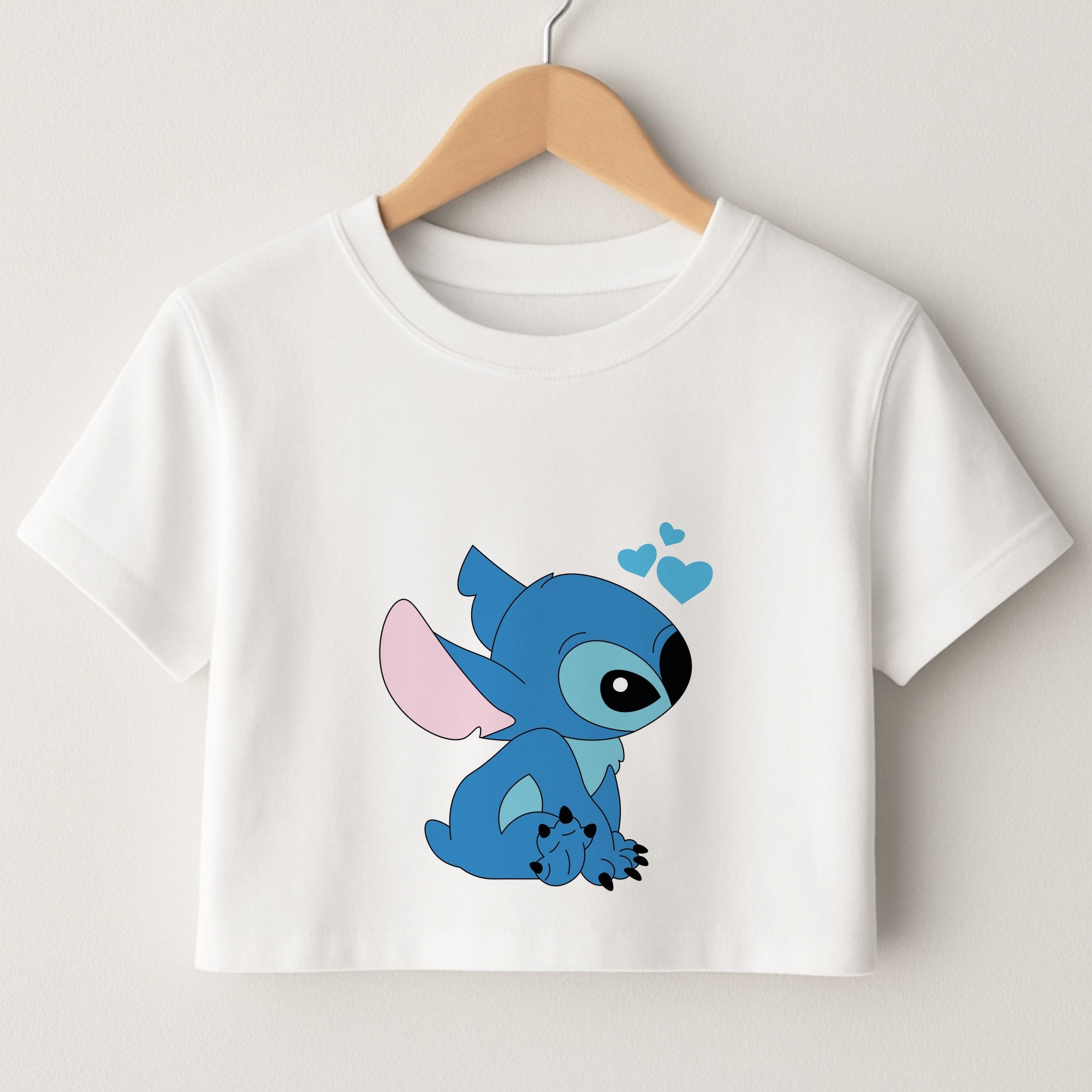Blue Hearts Alien Blue Valentine's Crop Top