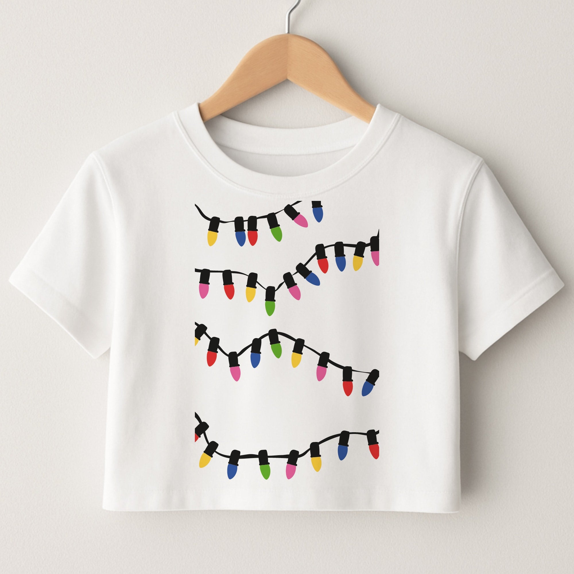 Pink Lights - Christmas Patterns Crop Top