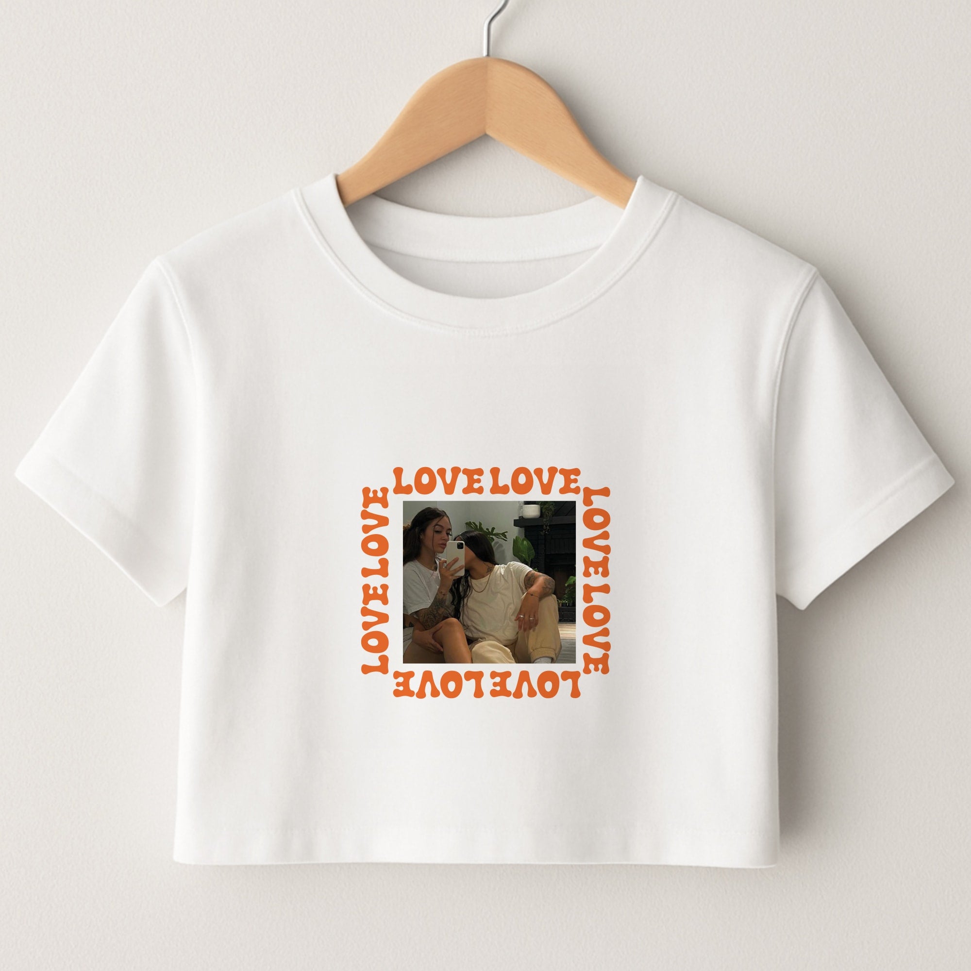 Love, Love, Love - Personalised Couples Crop Top