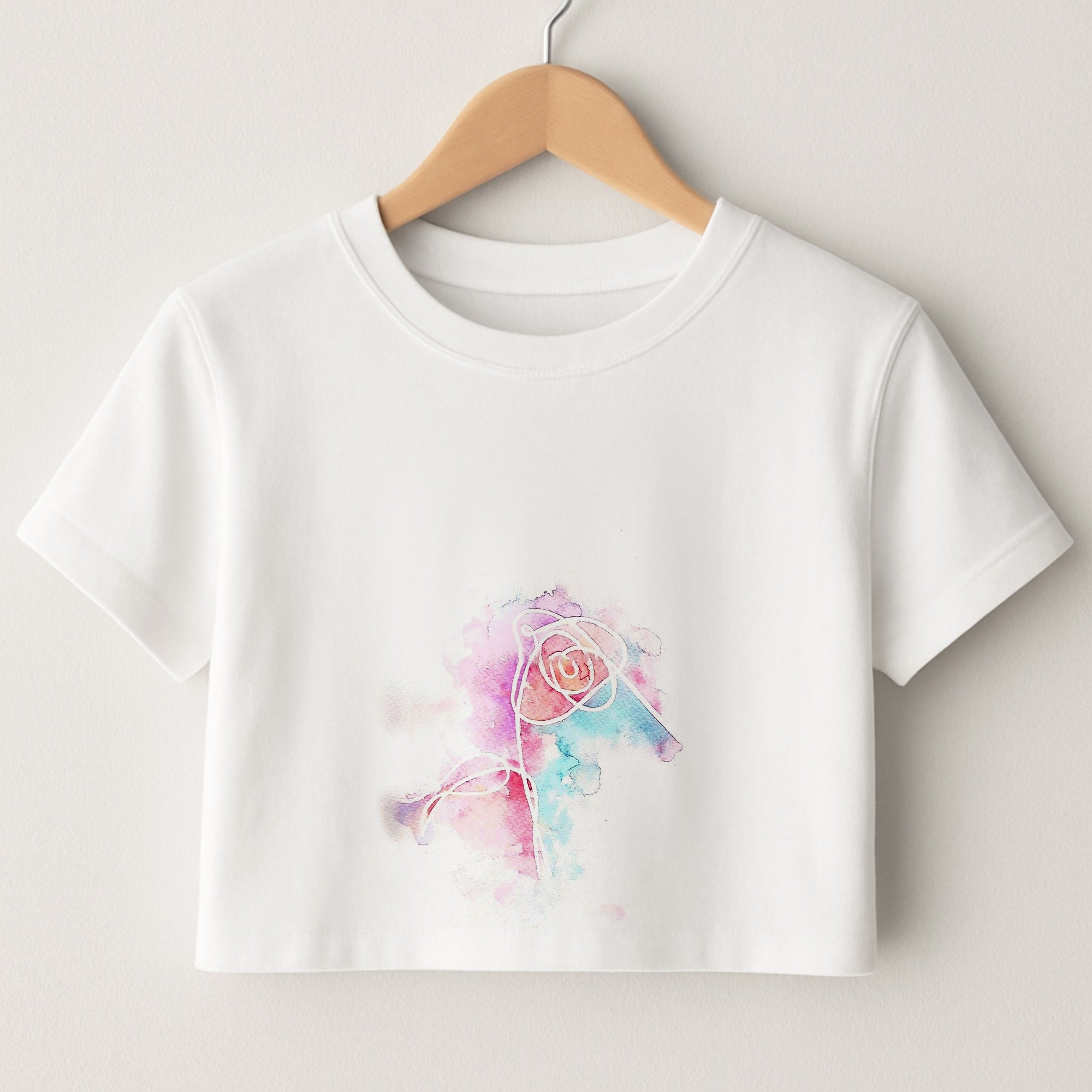 K-Pop Band Love Yourself Watercolour Painting Crop Top