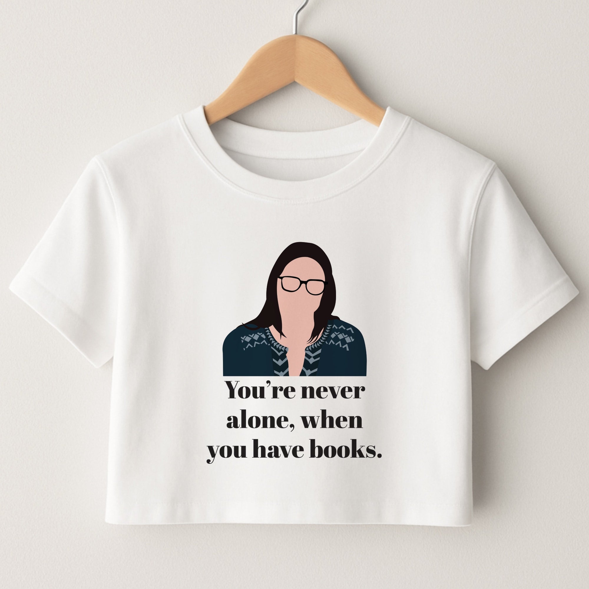 You're Never Alone, When You Have Books Crop Top