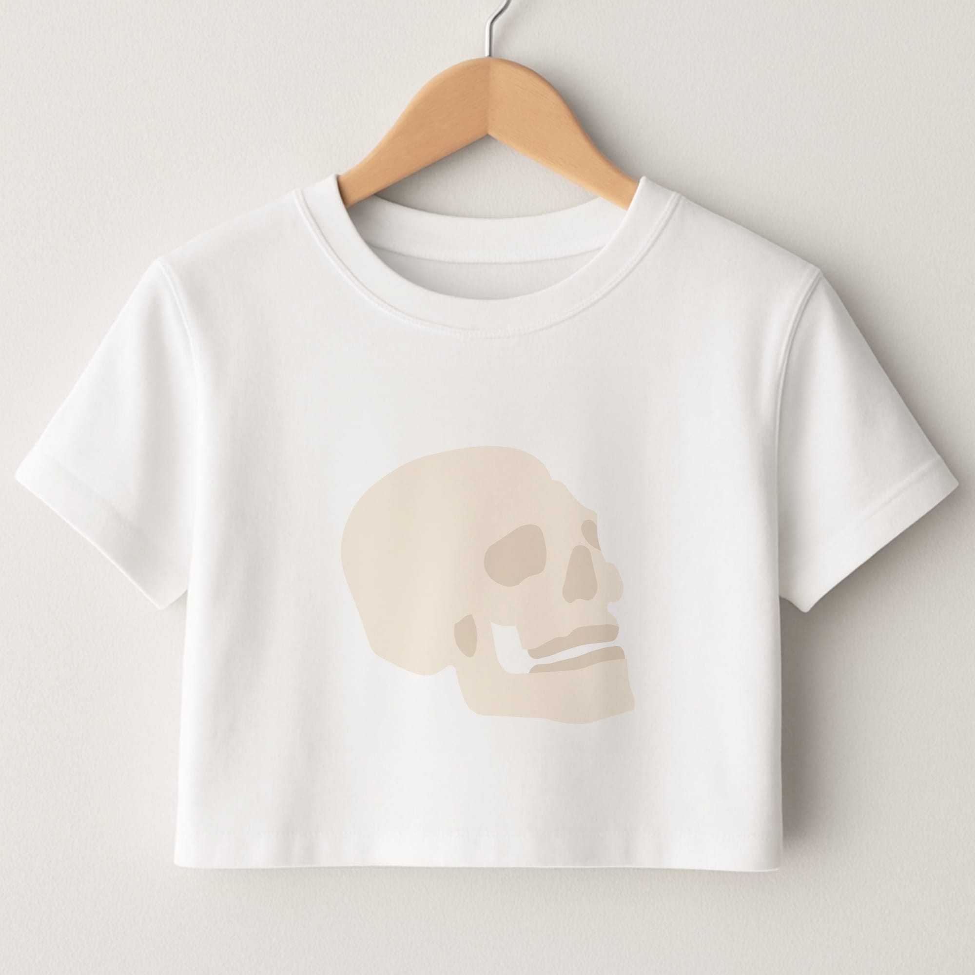 Skull Outline - Halloween Crop Top