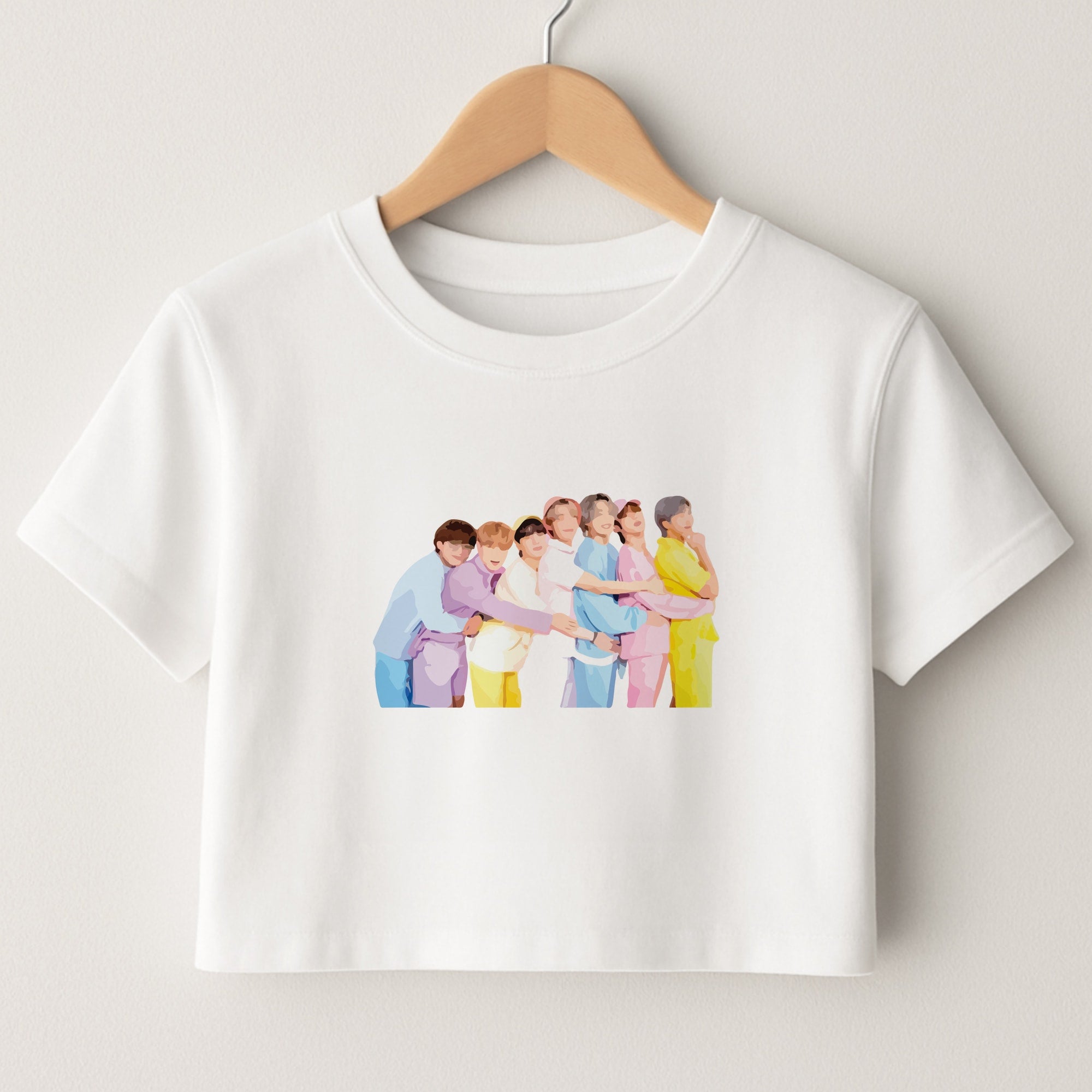 Colourful K-Pop Band Band Crop Top
