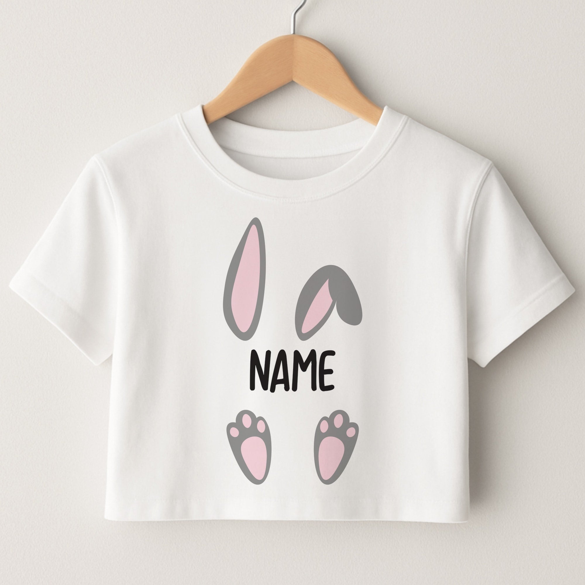 Grey Bunny Personalised Crop Top