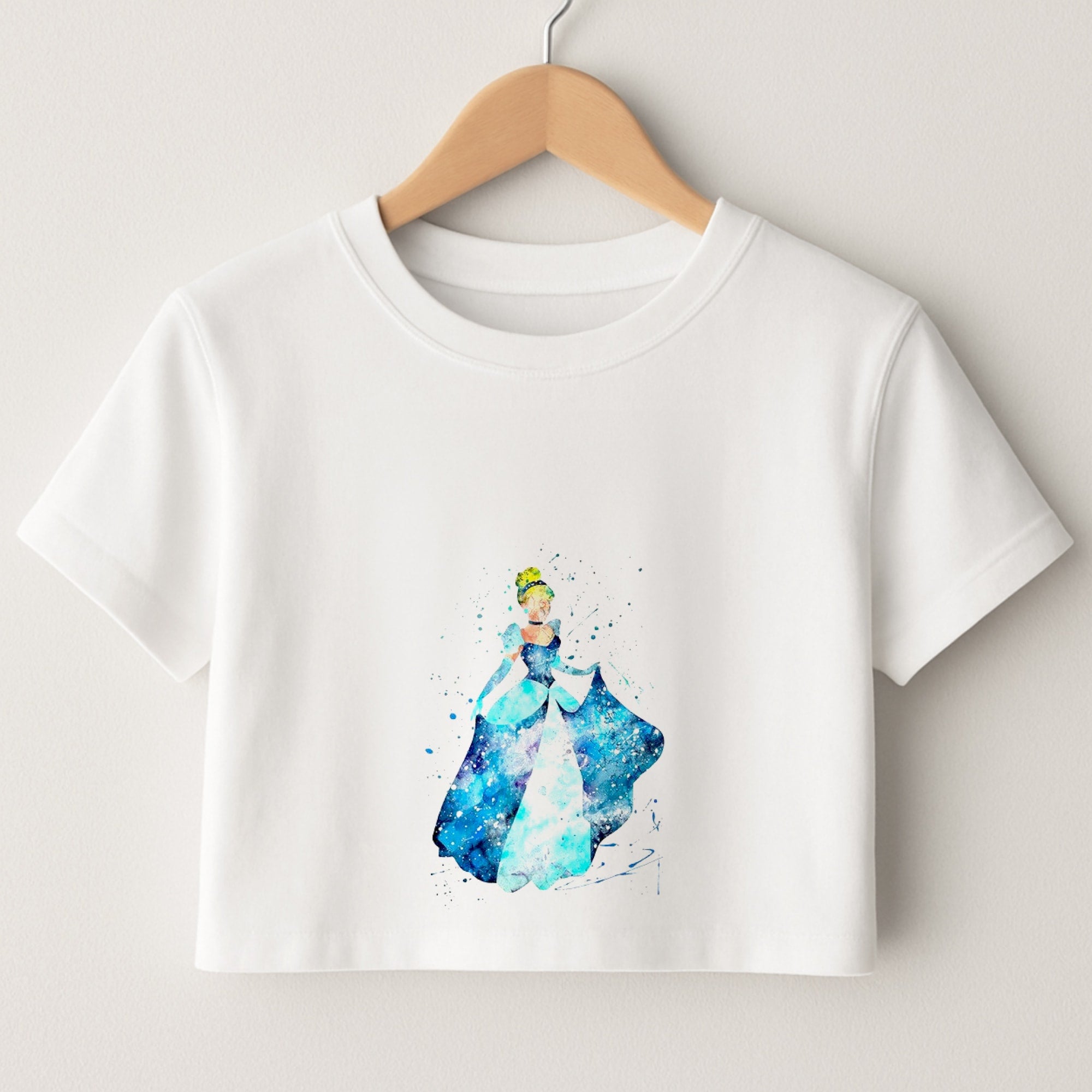 Watercolour Cinderella Fairytale Crop Top