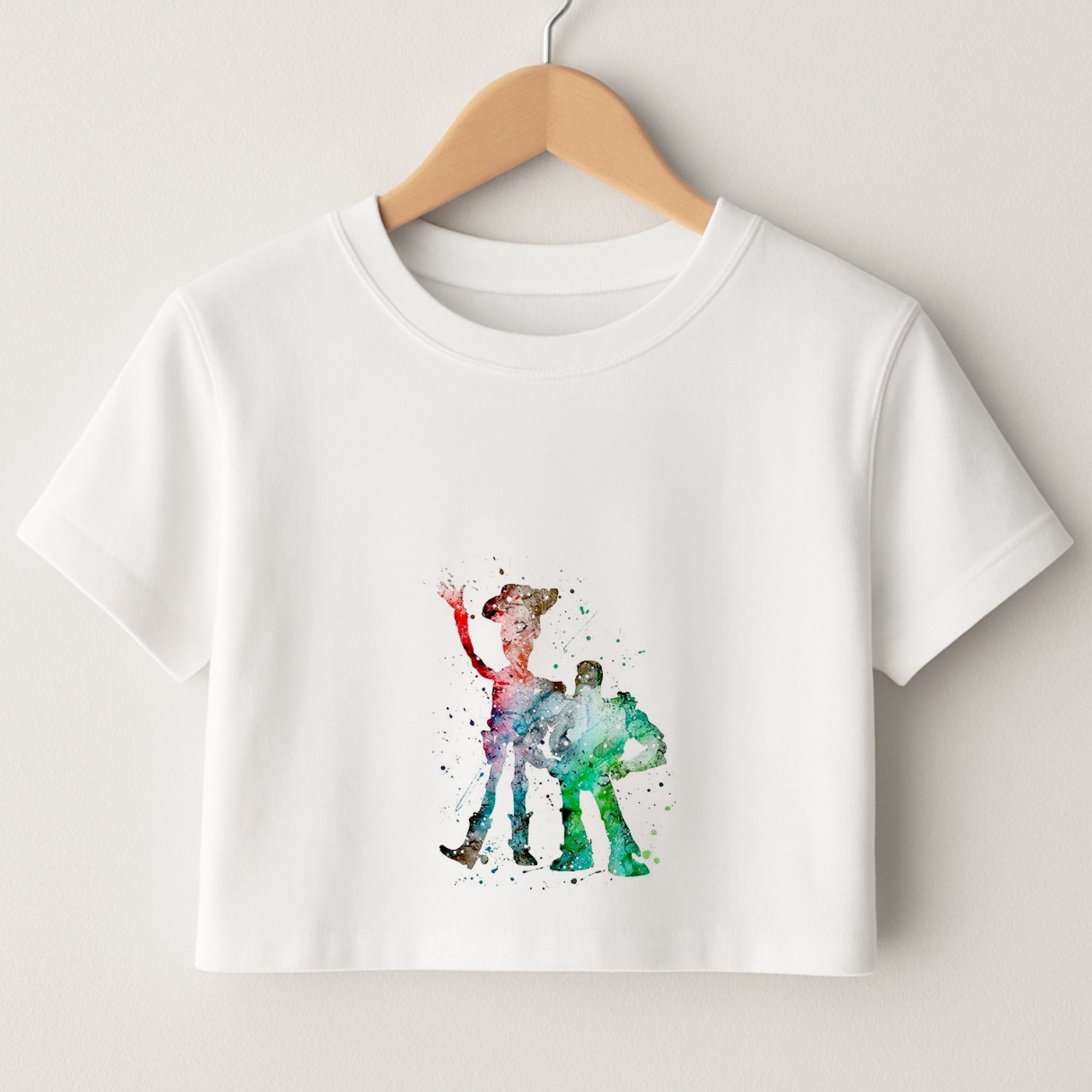 Watercolour Woody & Buzz A Story of Toys Fairytale Crop Top