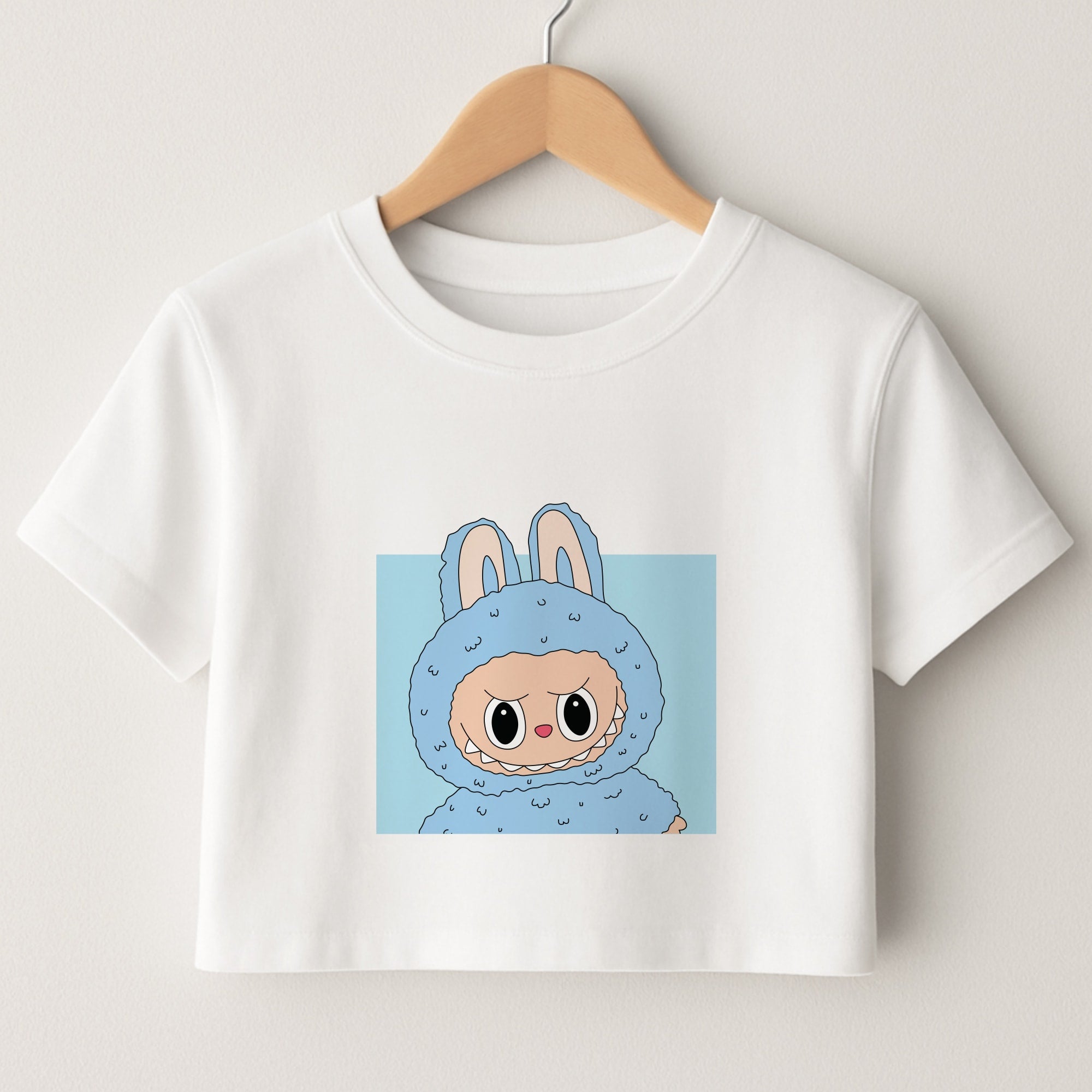Cute Blue Notebook Monster Crop Top