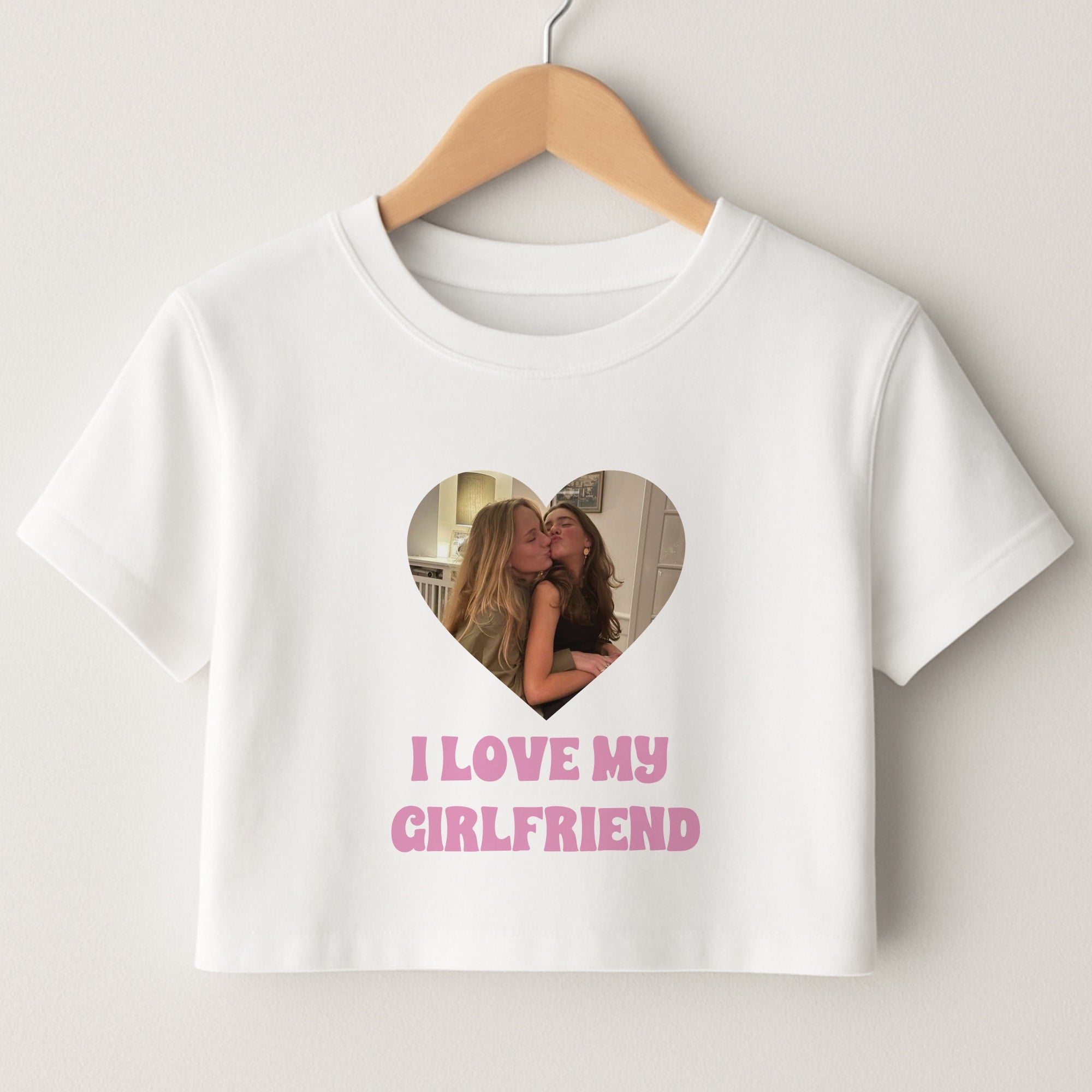 I Love My Girlfriend - Personalised Couples Crop Top