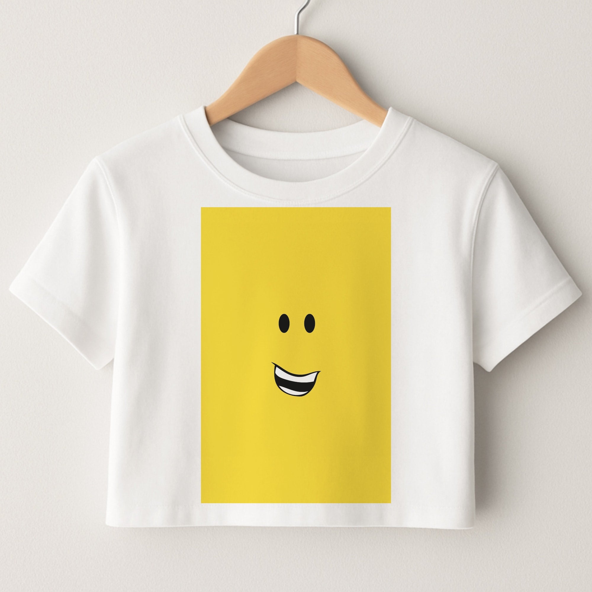Yellow Face Crop Top