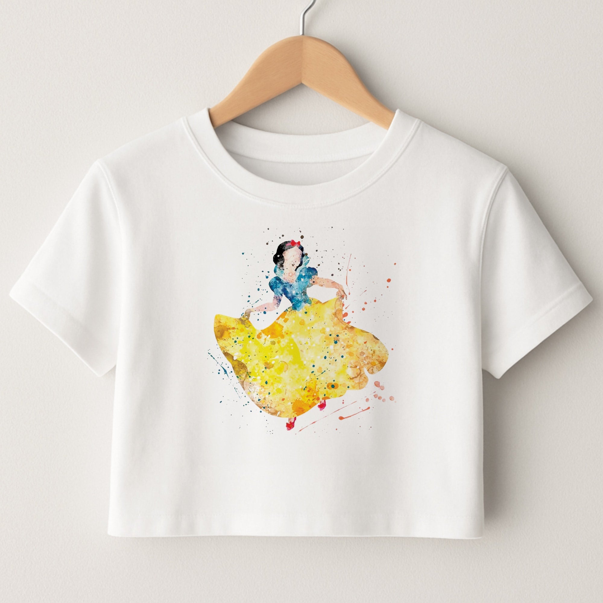 Watercolour Snow White Fairytale Crop Top