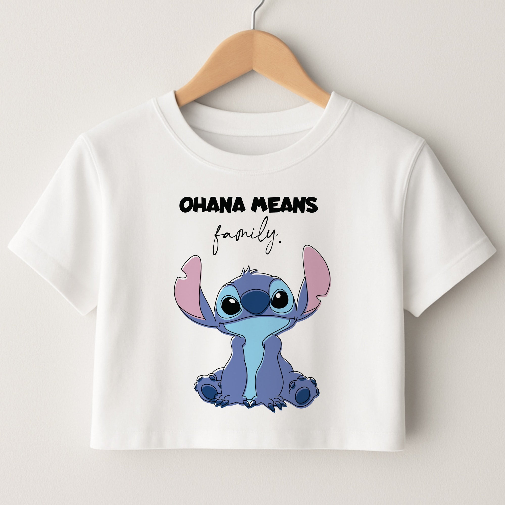 Ohana Means Family Pink Crop Top