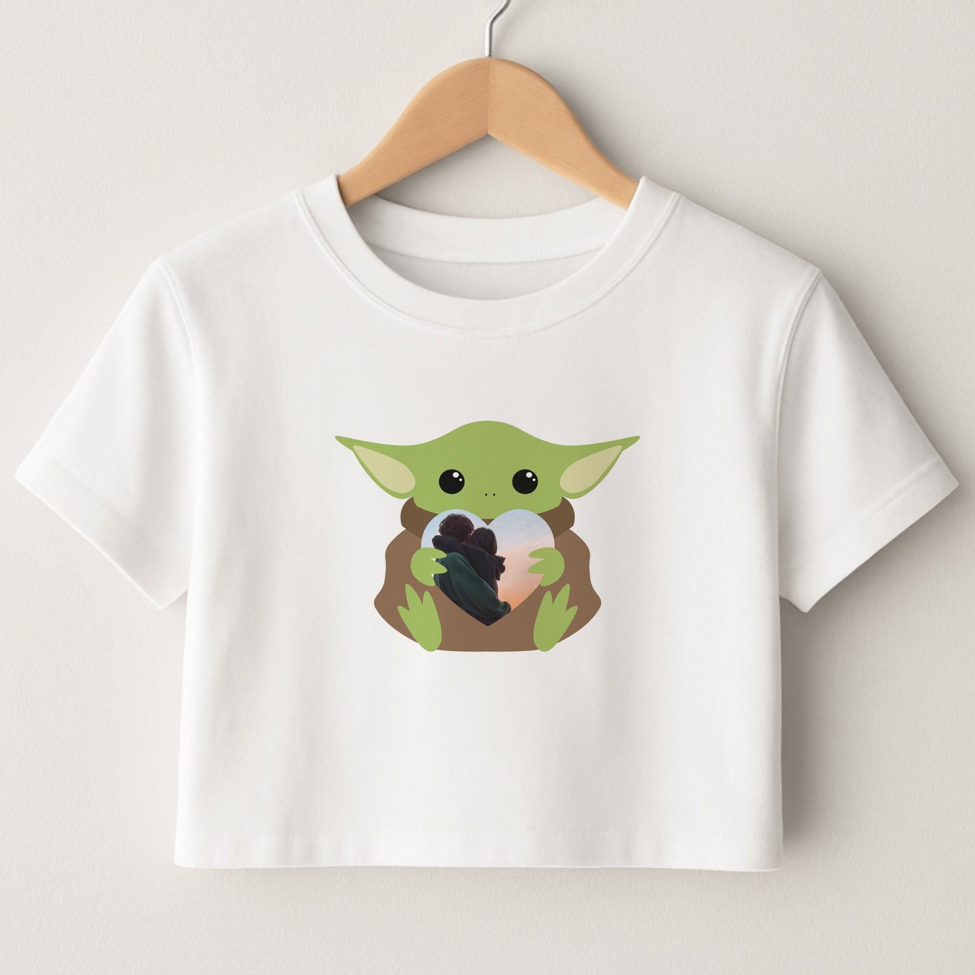 Baby Yoda - Personalised Couples Crop Top