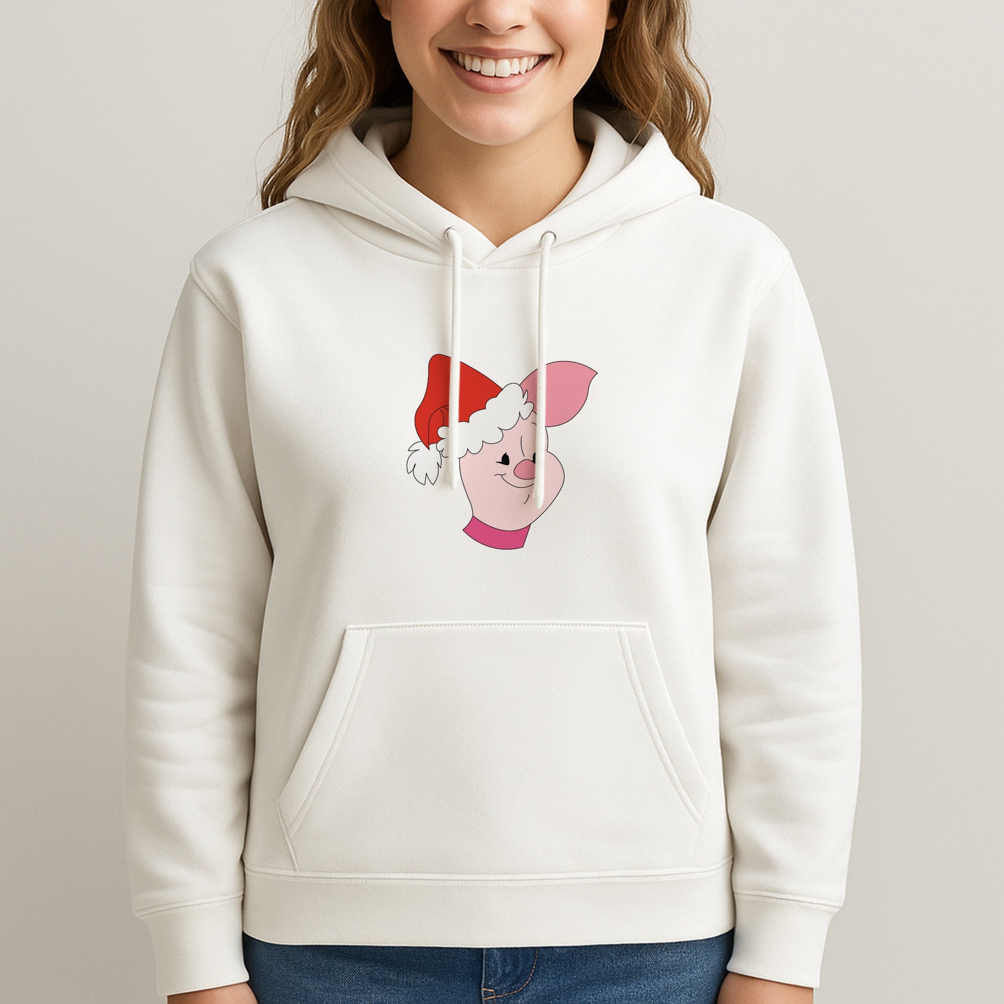 Pig Pattern Christmas Unisex Hooded Sweatshirt