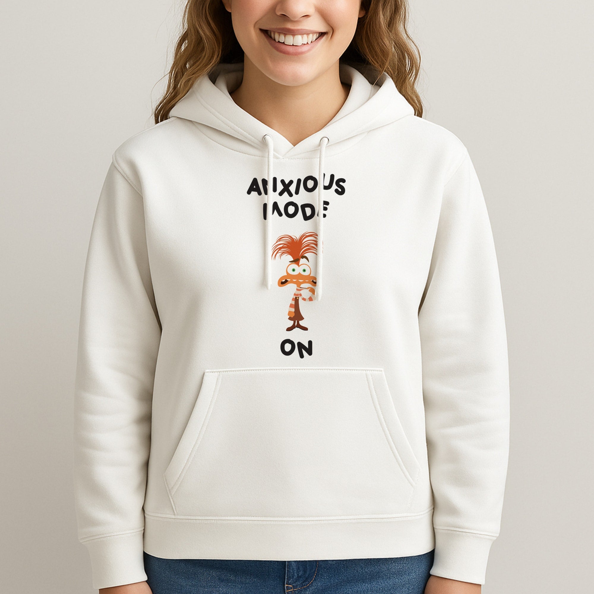 Anxious Mode On - Inside Out Unisex Hooded Sweatshirt