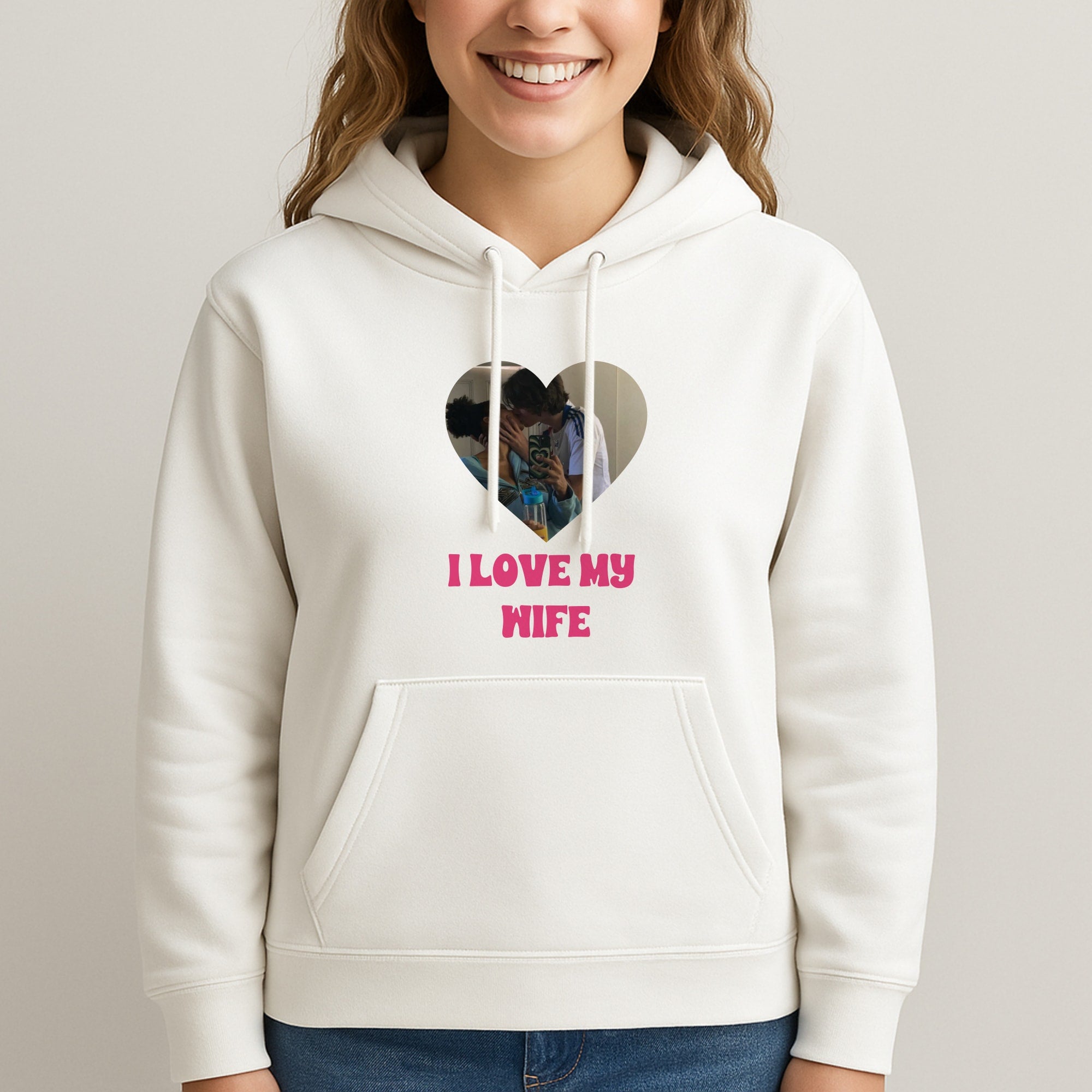 I Love My Wife - Personalised Couples Unisex Hooded Sweatshirt