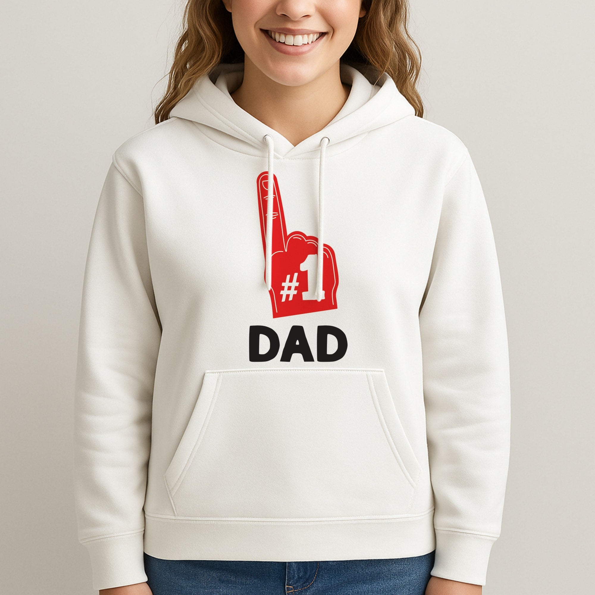 #1 Dad Foam Finger Unisex Hooded Sweatshirt
