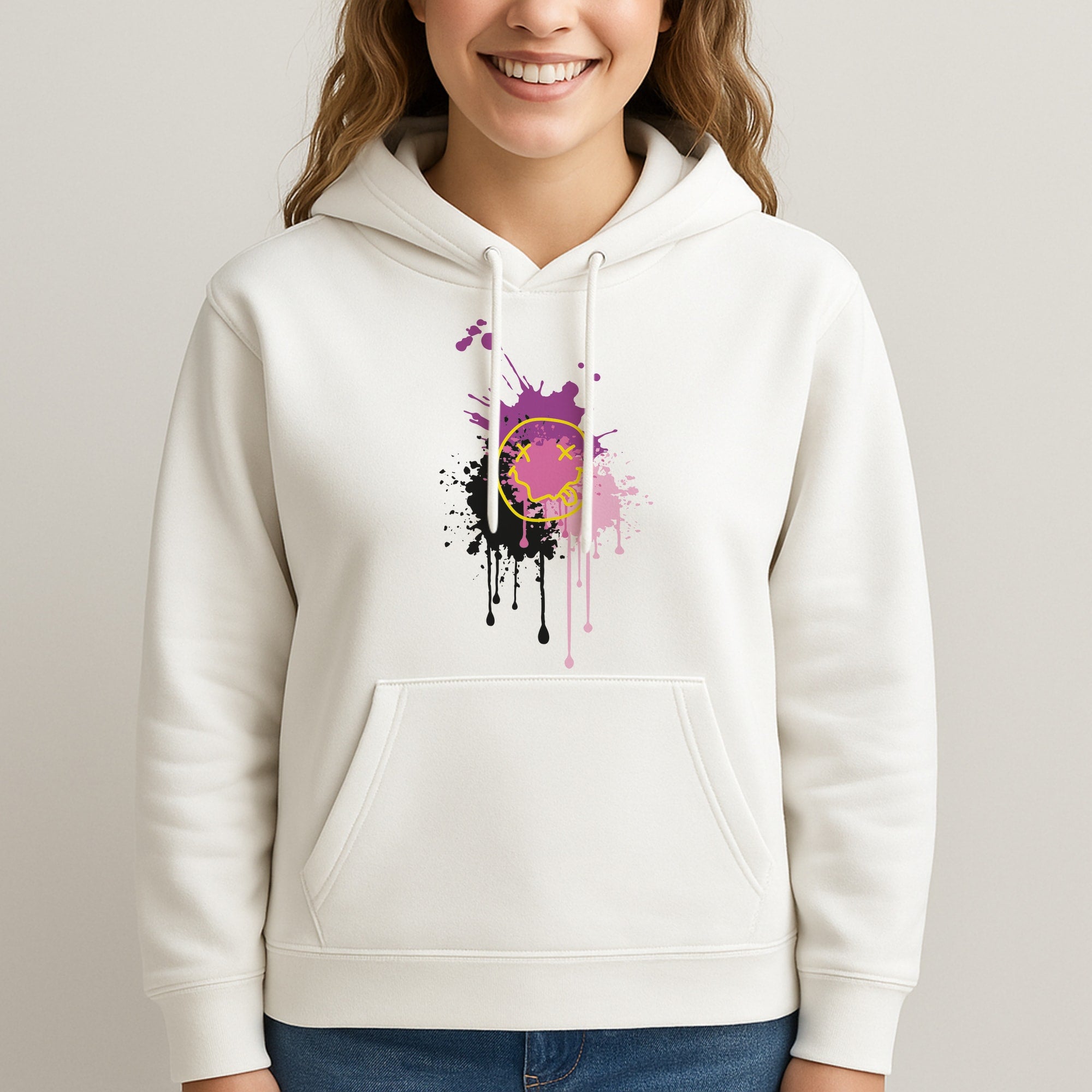 Pink Graffiti - Skate Aesthetic Unisex Hooded Sweatshirt