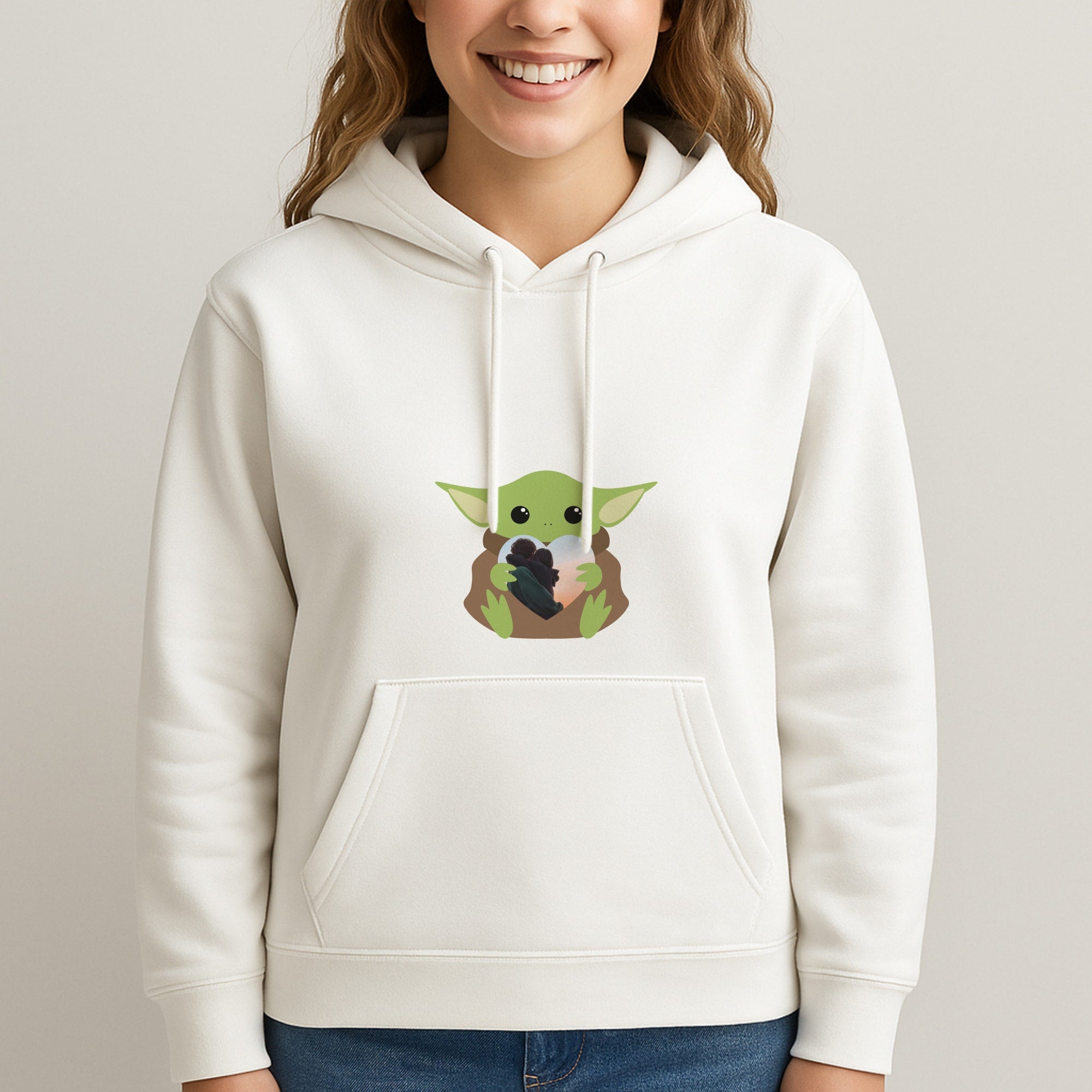 Baby Yoda - Personalised Couples Unisex Hooded Sweatshirt