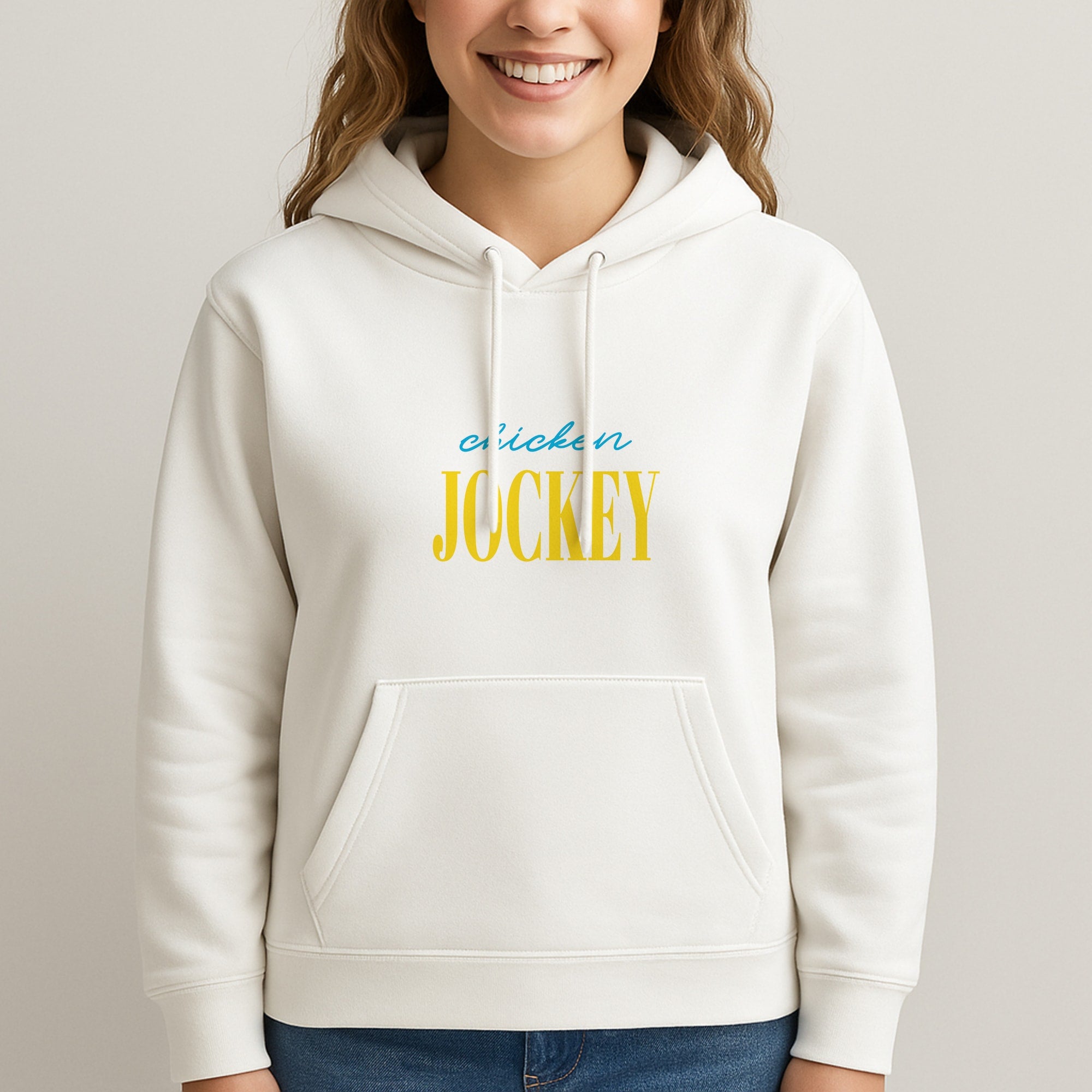 Chicken Jockey Blue Unisex Hooded Sweatshirt