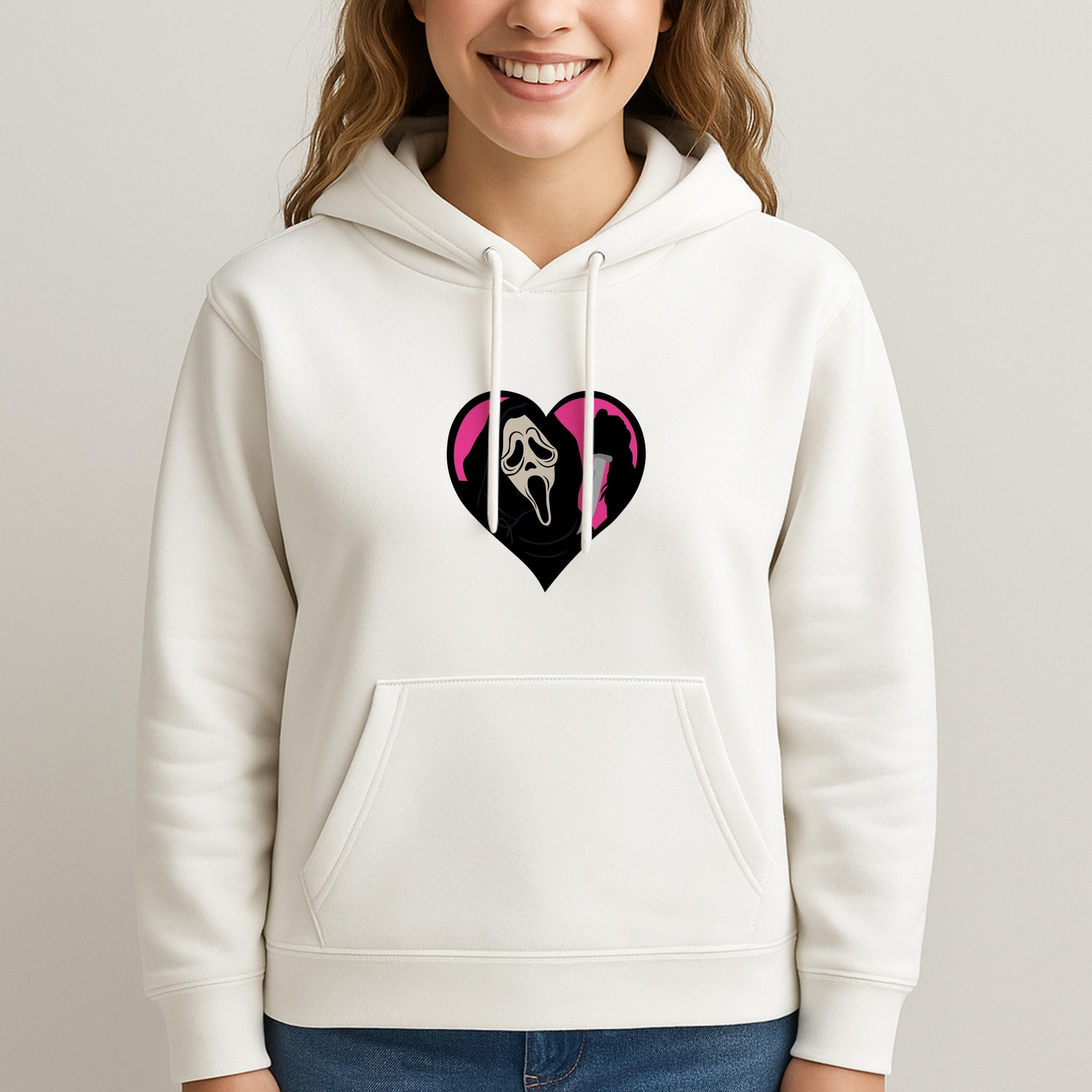 Heart face - Halloween Unisex Hooded Sweatshirt