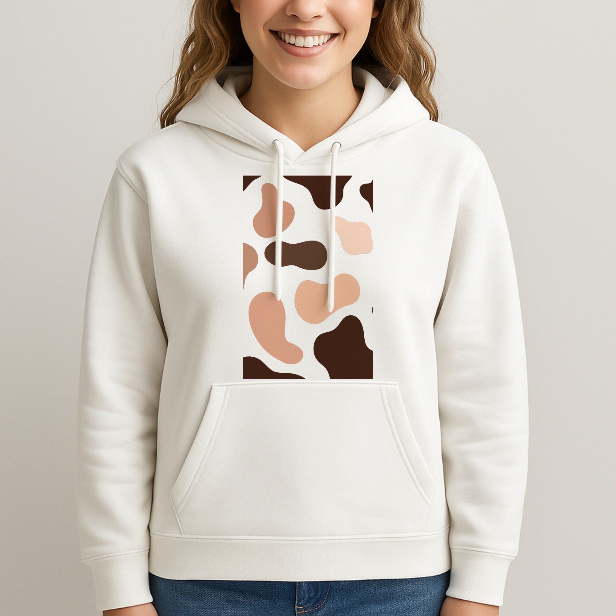 Cowprint Nude Unisex Hooded Sweatshirt