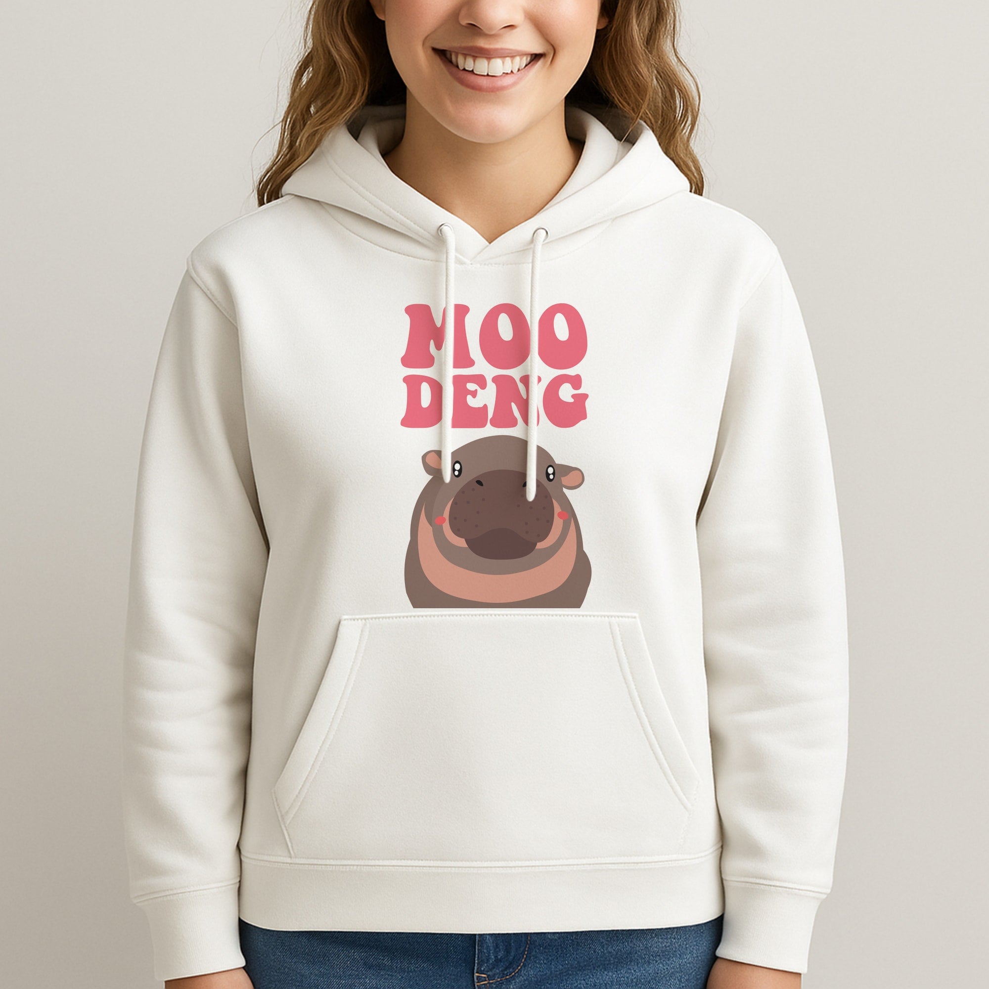Moo Pink Unisex Hooded Sweatshirt