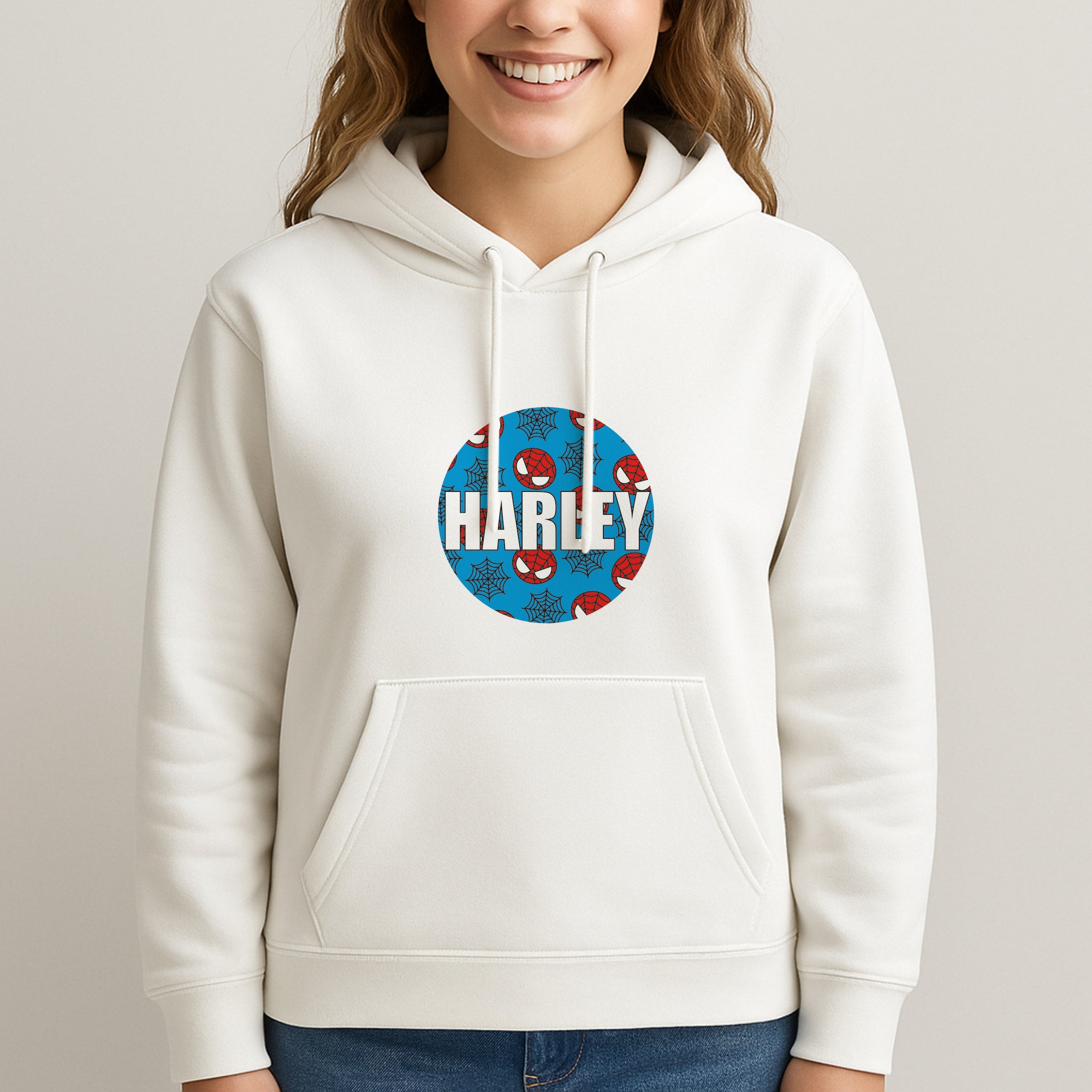 Spiderman And Webs - Personalised Superhero Comic Unisex Hooded Sweatshirt