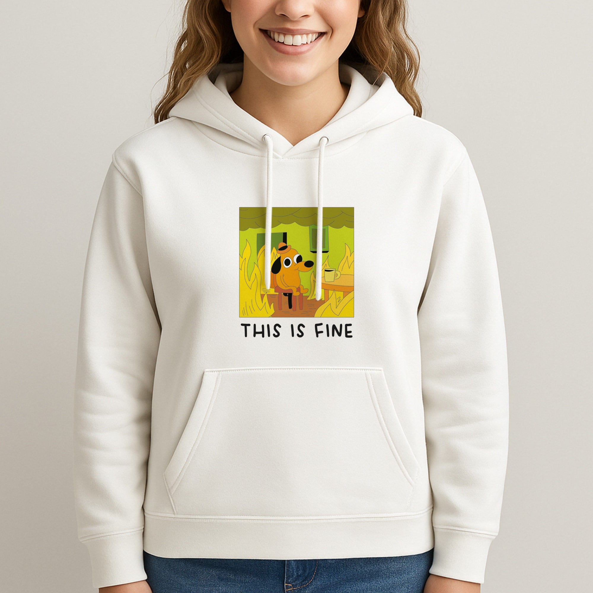 This Is Fine - Memes Unisex Hooded Sweatshirt