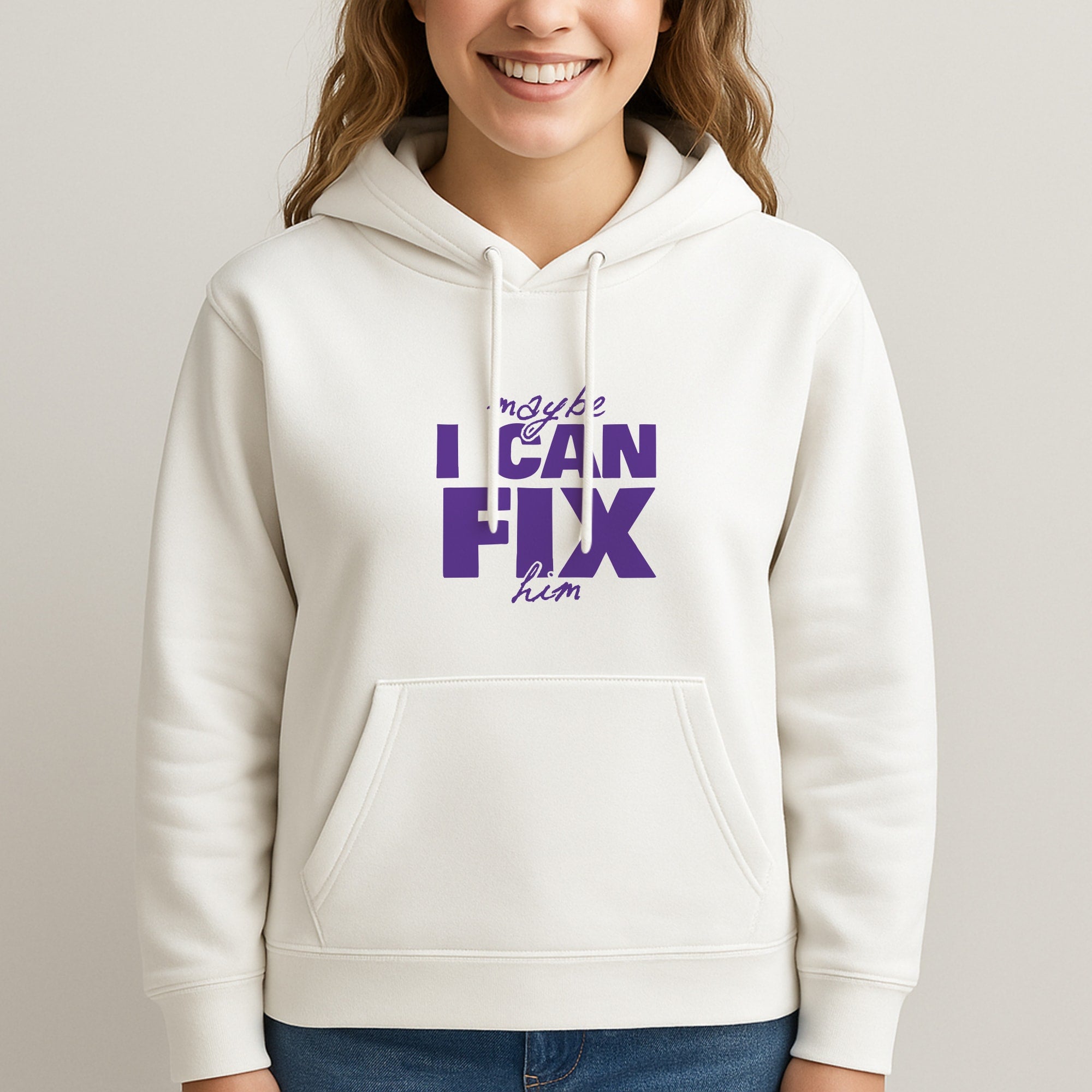 Maybe I Can Fix Him Purple Unisex Hooded Sweatshirt