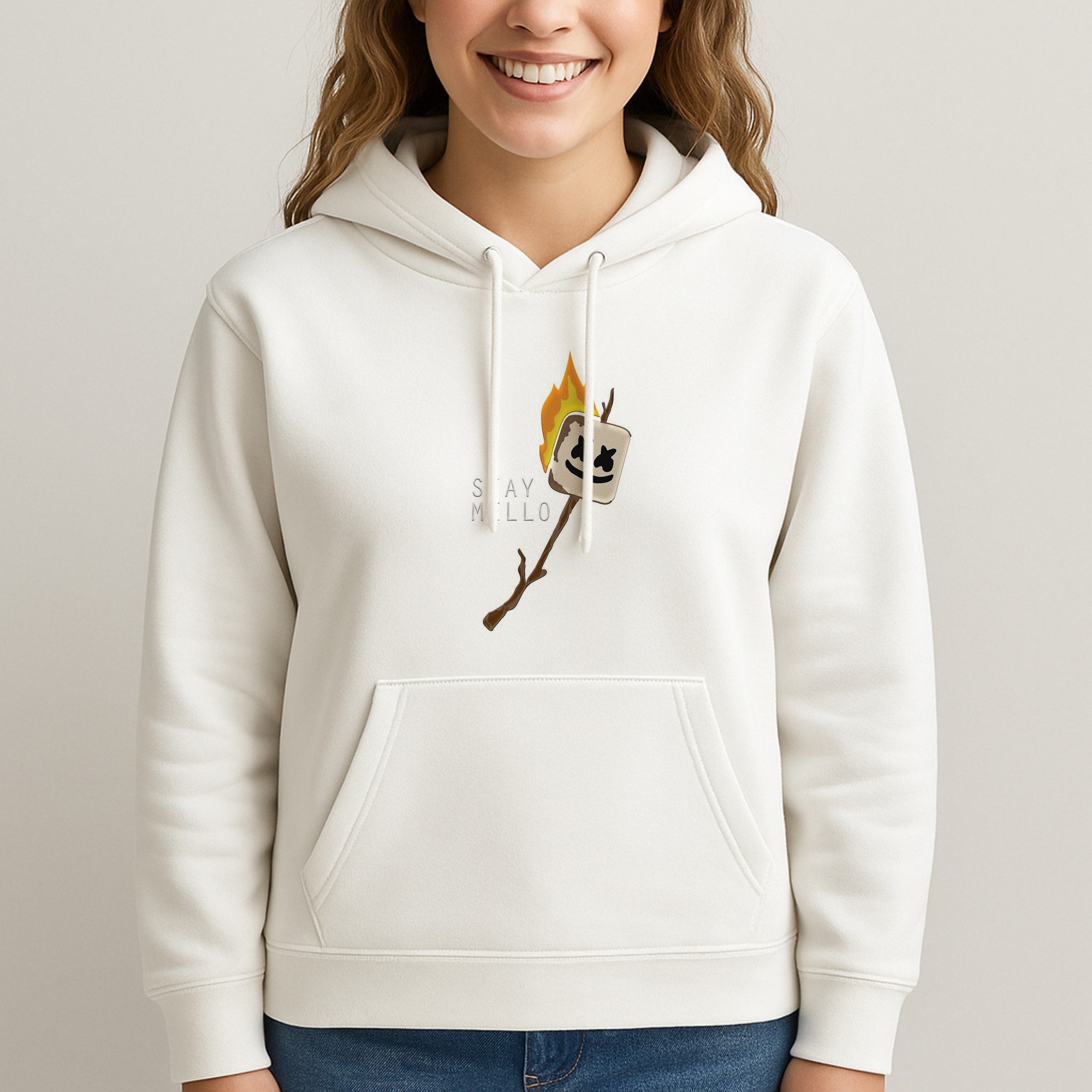 Stay Mello White Helmet DJw - White Helmet DJ Hoodie