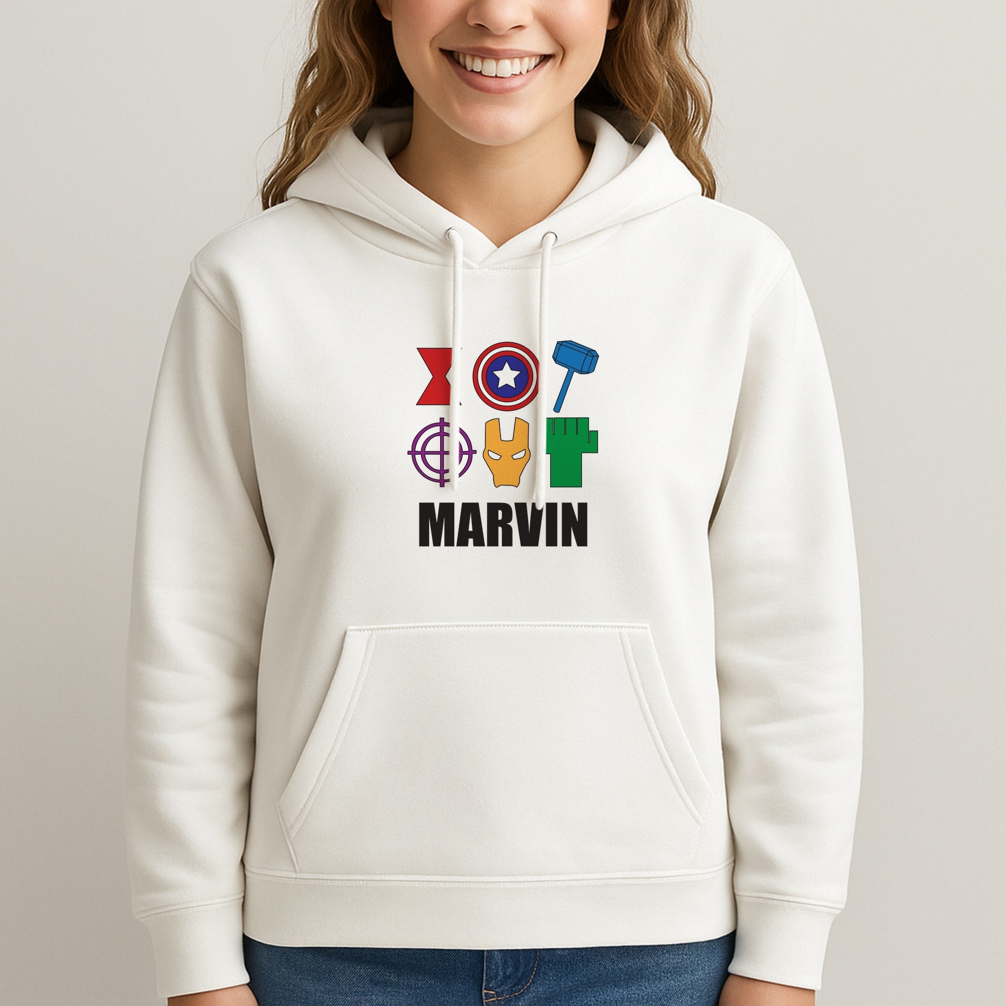Icon Pattern - Personalised Superhero Comic Unisex Hooded Sweatshirt