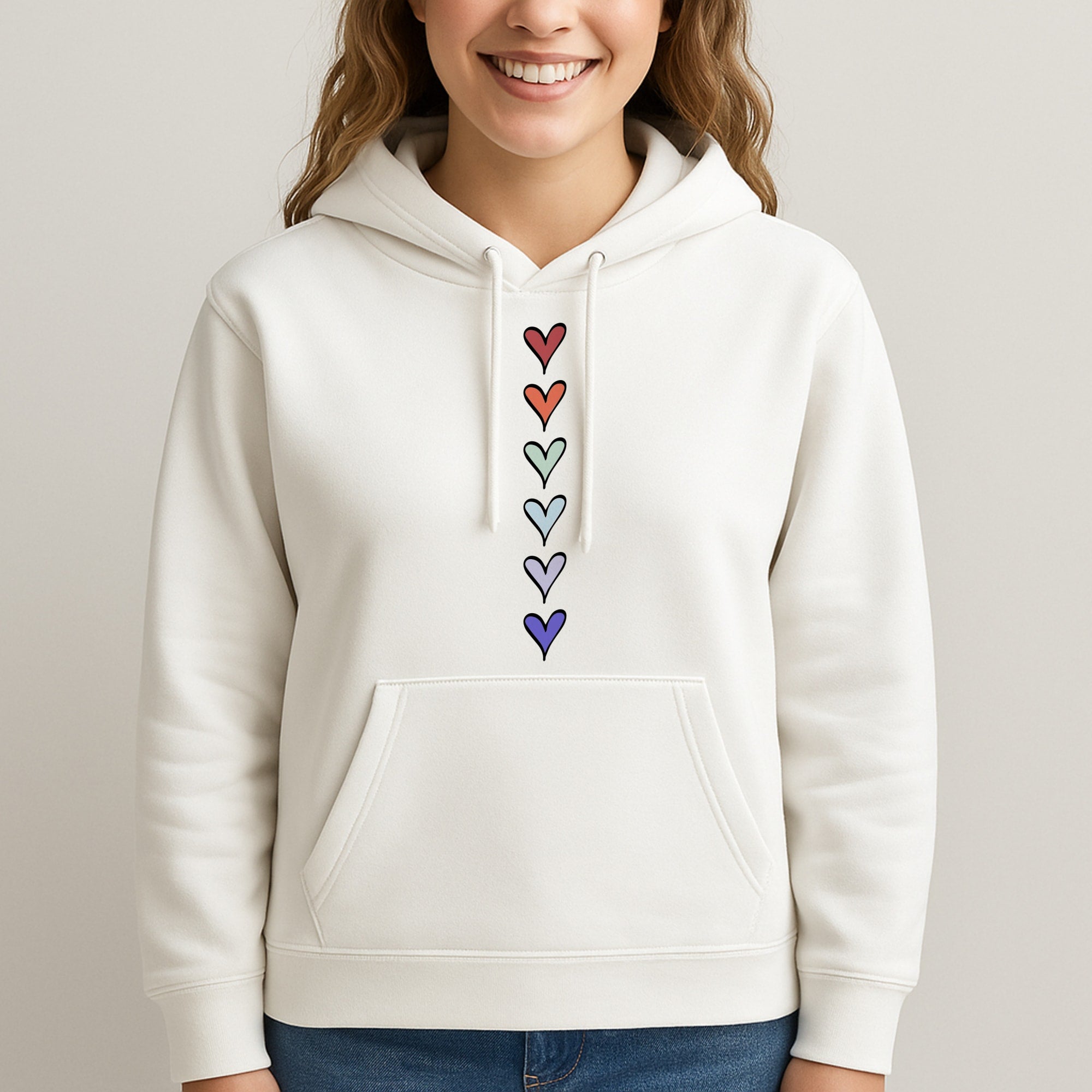 Love Heart Line Unisex Hooded Sweatshirt