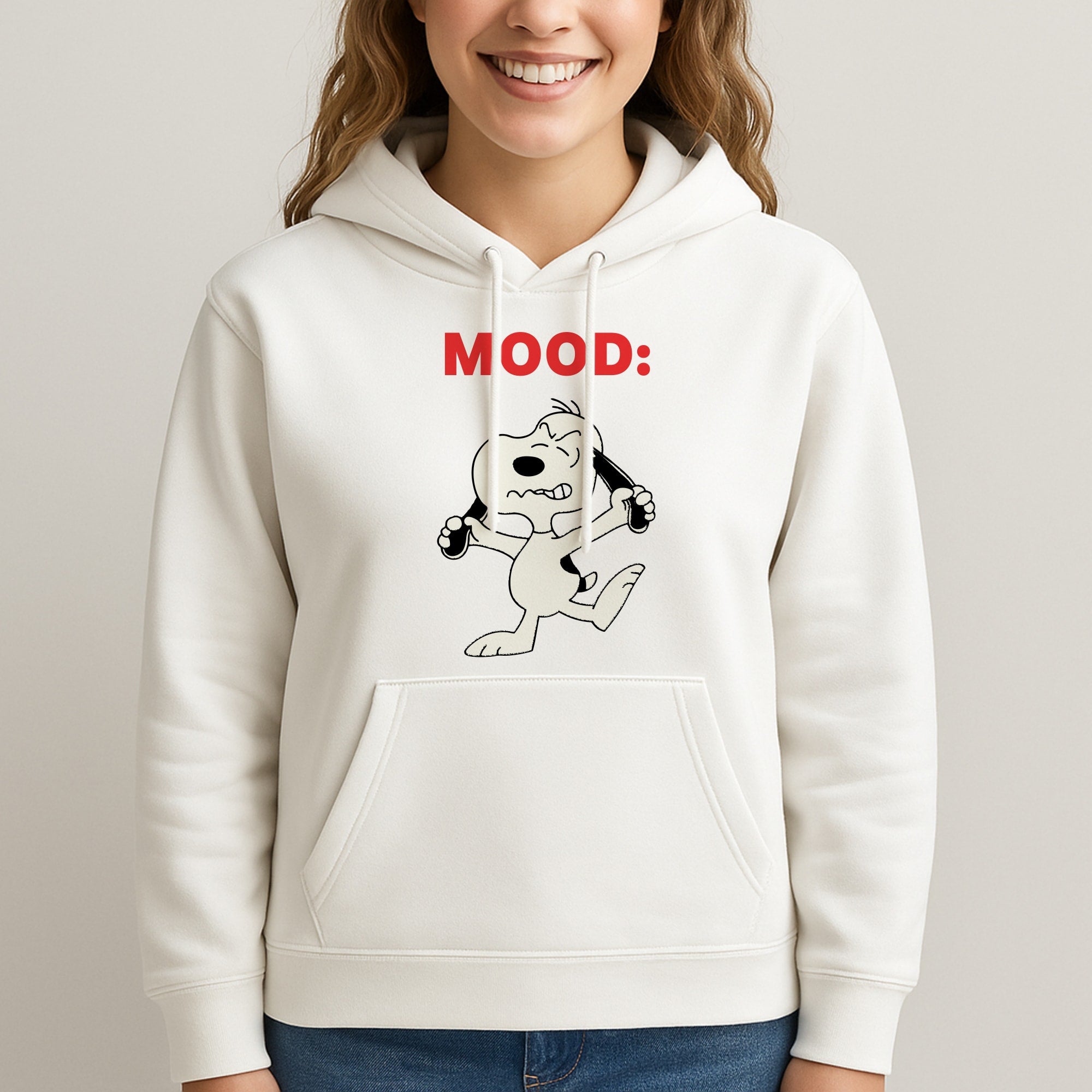 Mood Cartoon Beagle Unisex Hooded Sweatshirt