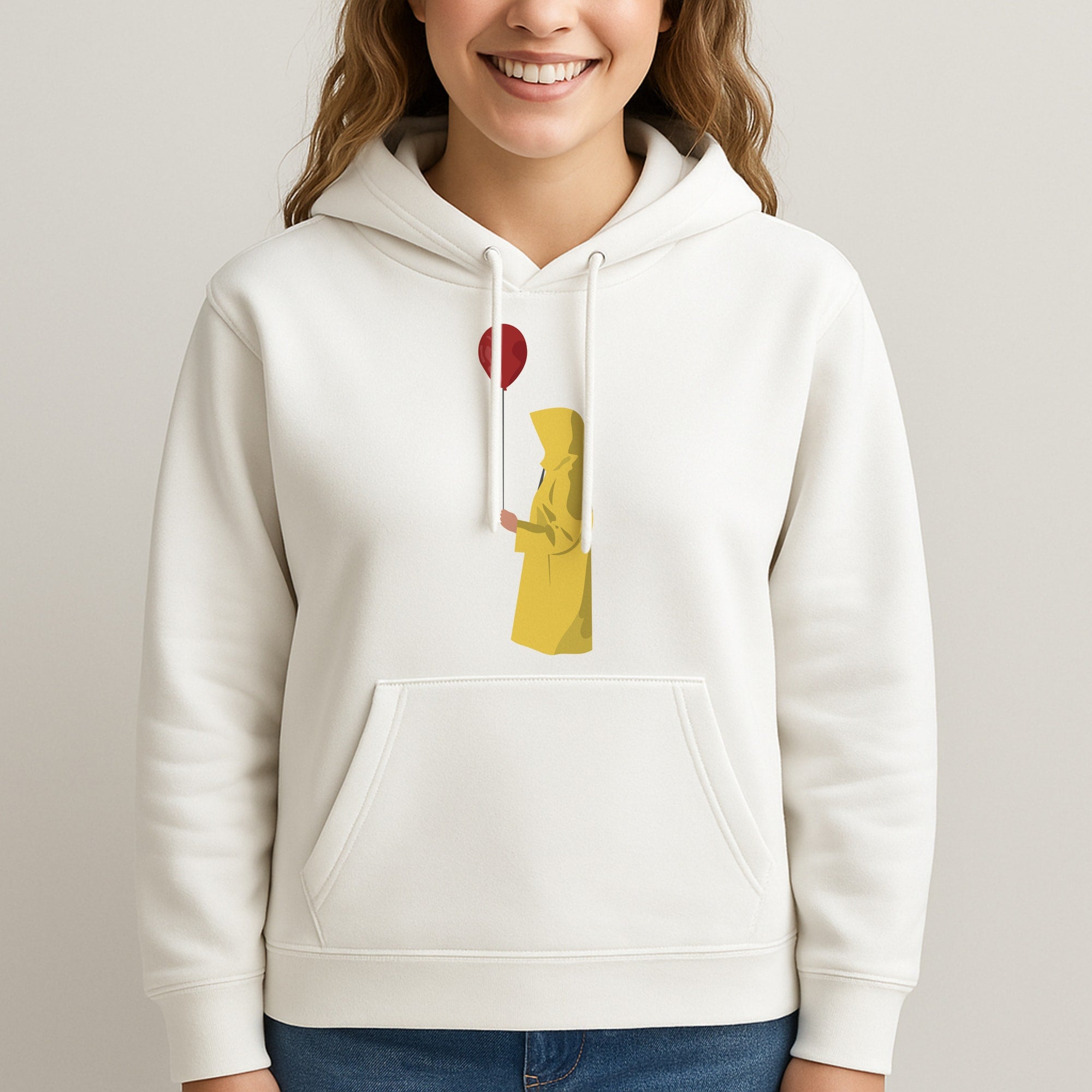 Holding Balloon - Clown Unisex Hooded Sweatshirt