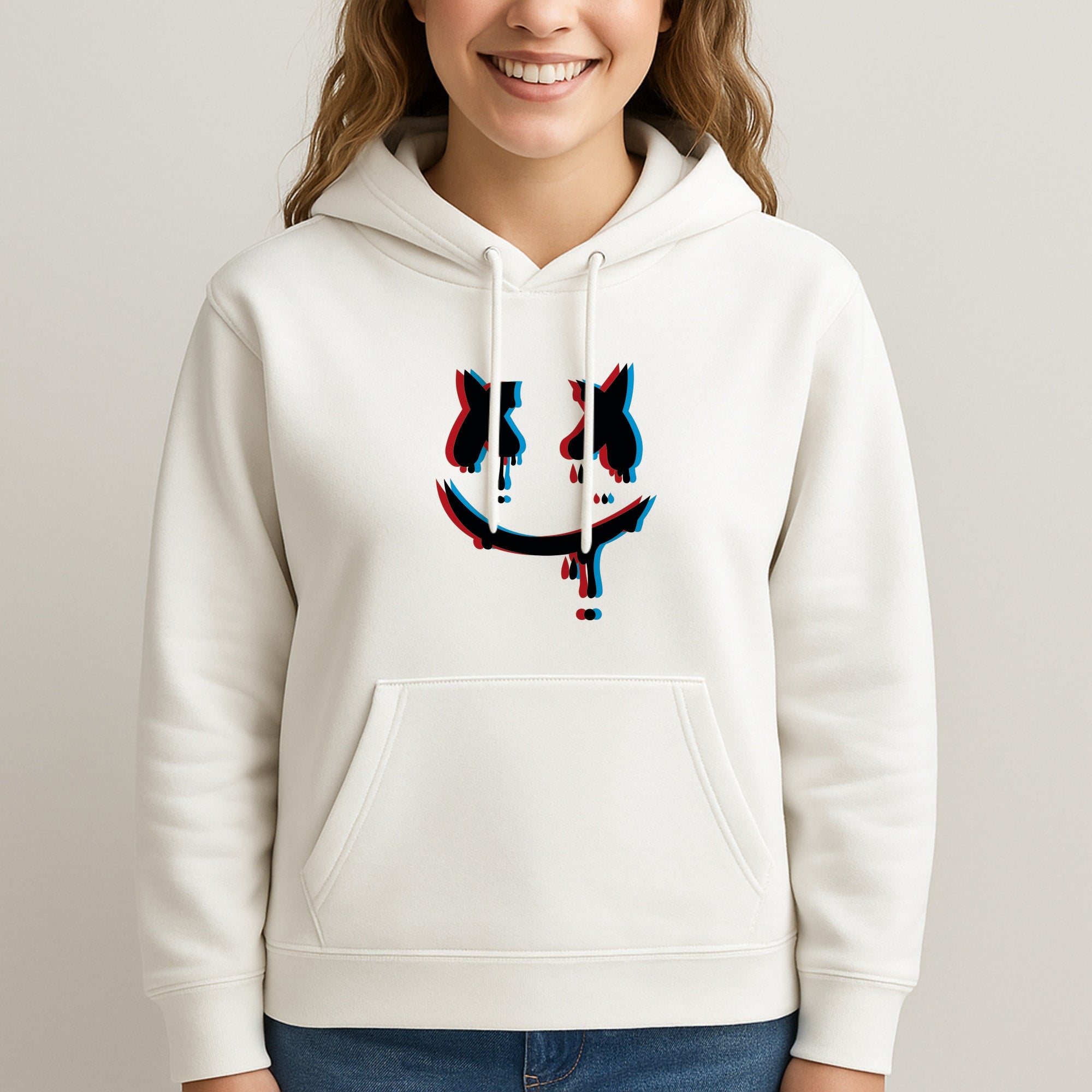 Blue Blur - White Helmet DJ Unisex Hooded Sweatshirt